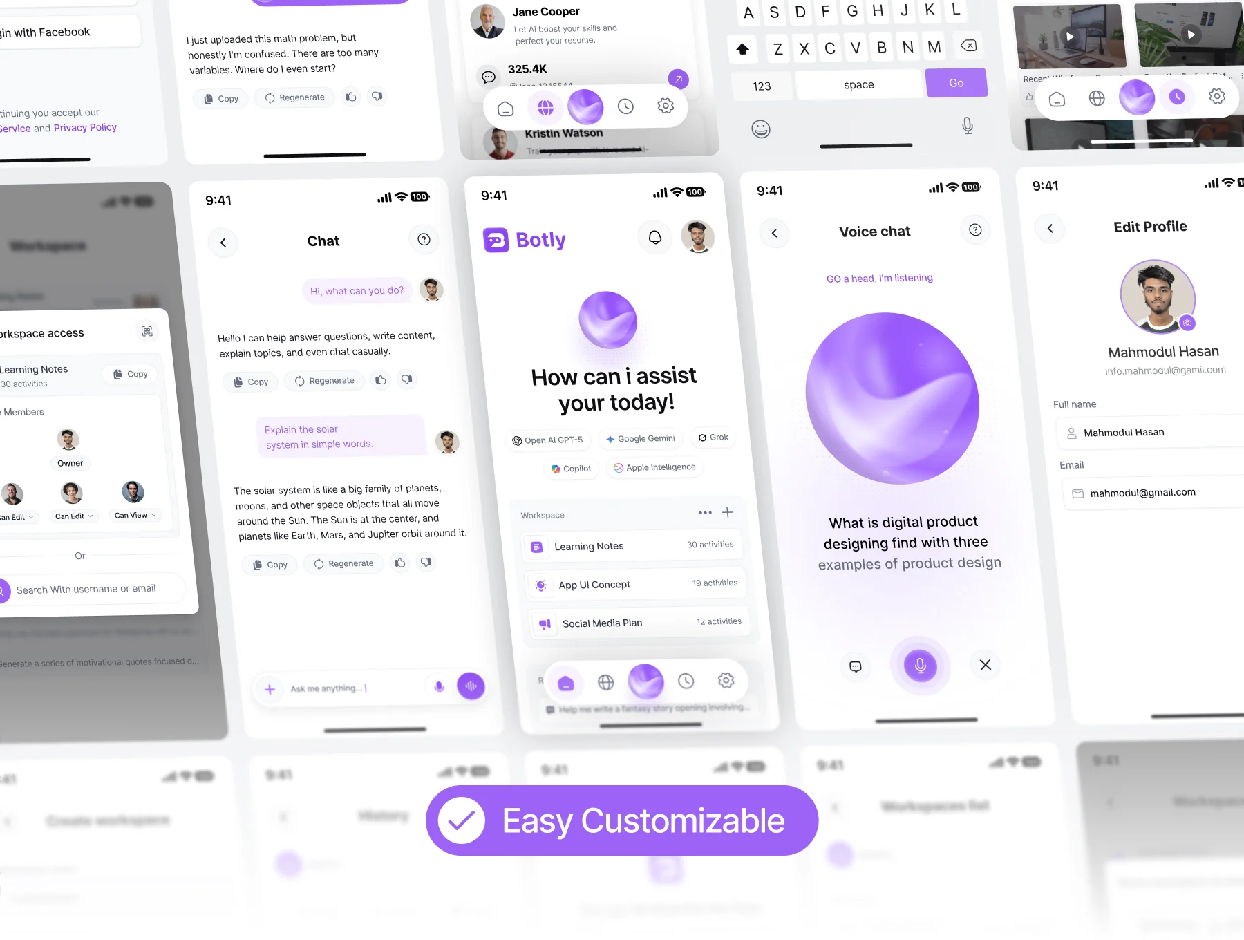 Botly - AI Chatbot Mobile App UI Kit 4