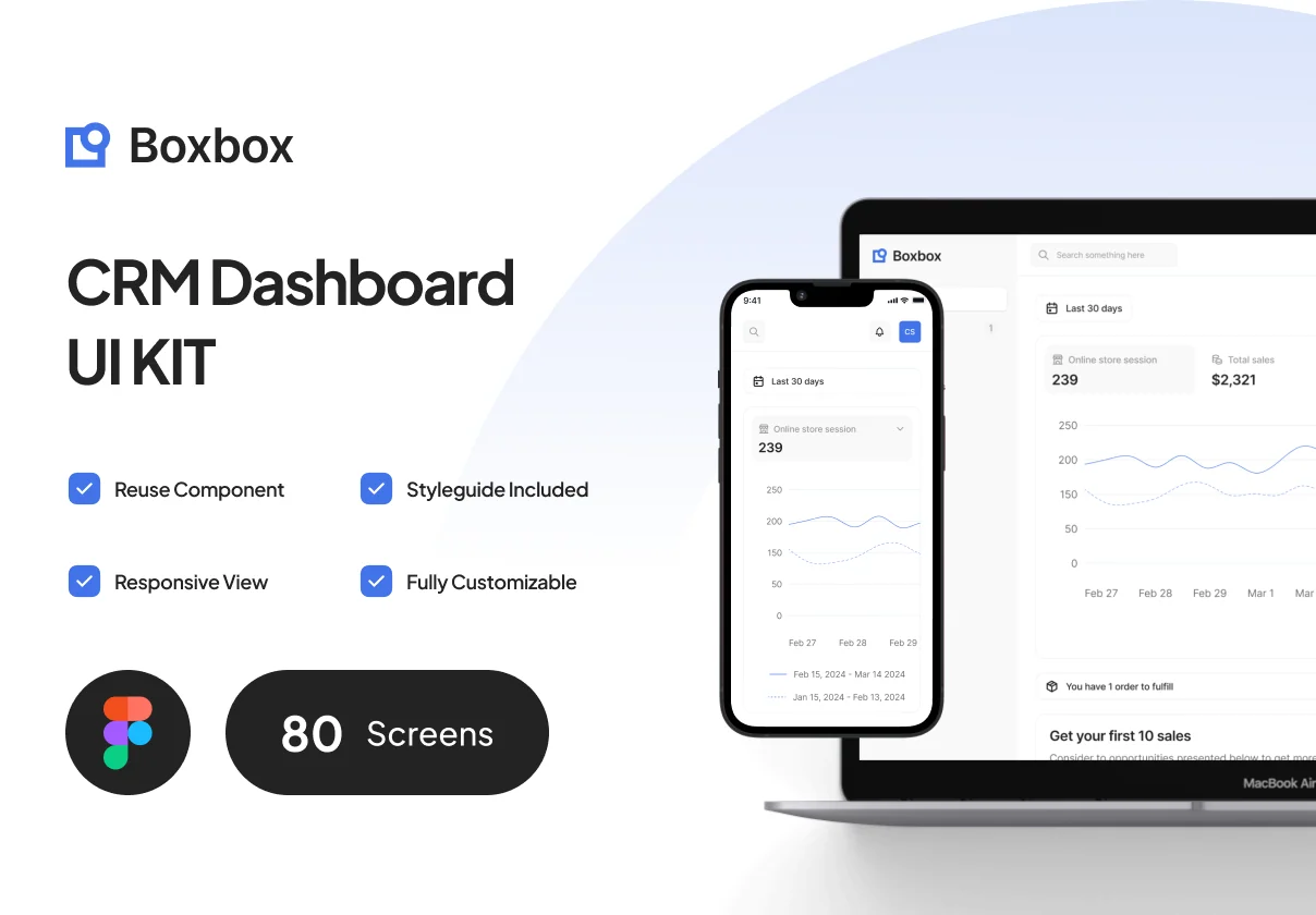 CRM Dashboard UI Kit - Boxbox