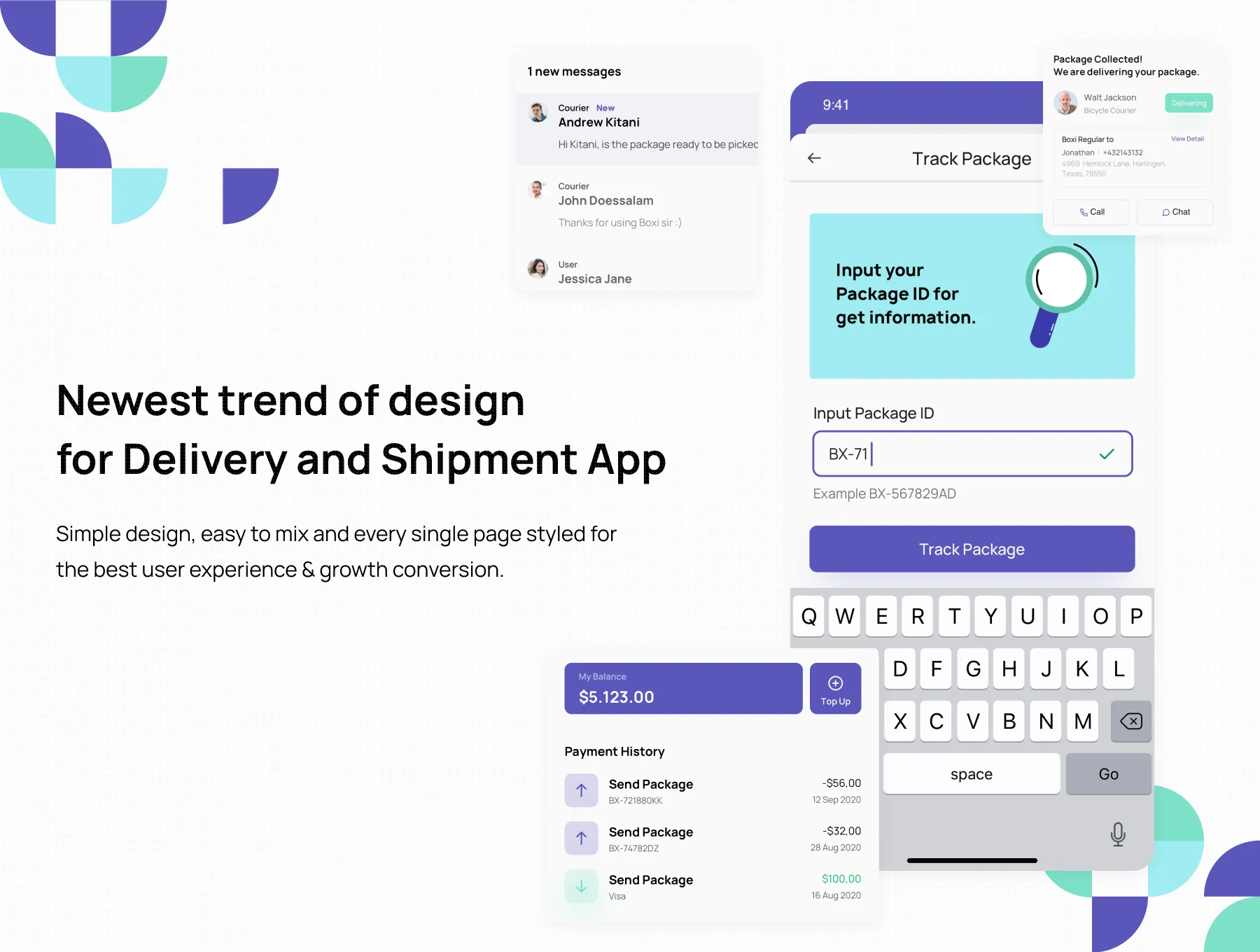 Boxi - Shipping & Delivery App UI Kit 3