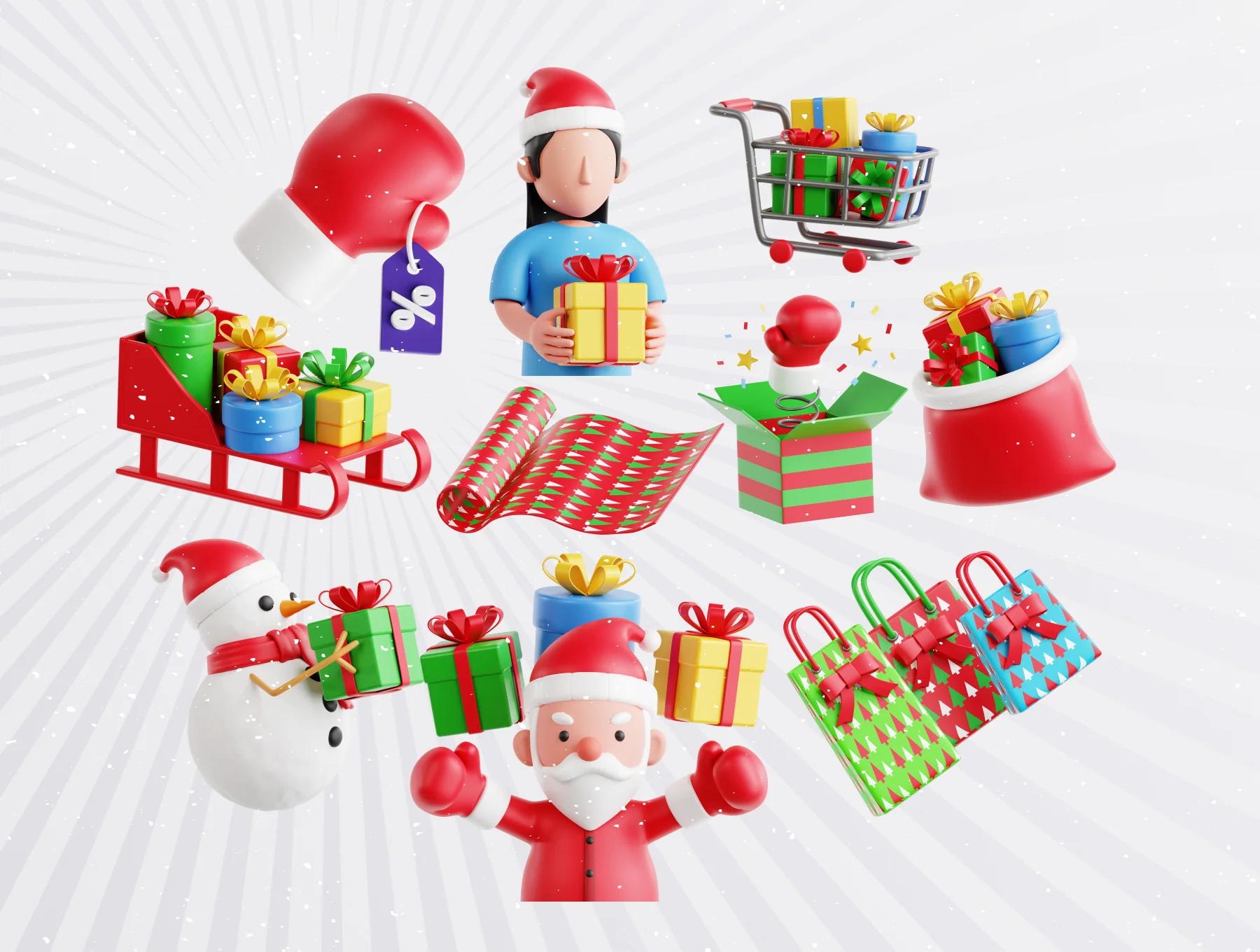 Boxing Day 3D Icon Set 5
