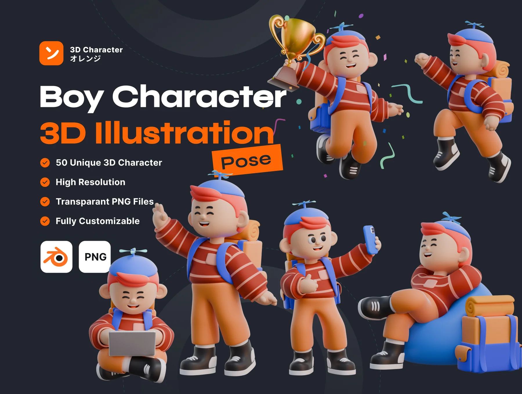 Boy 3D Character Poses