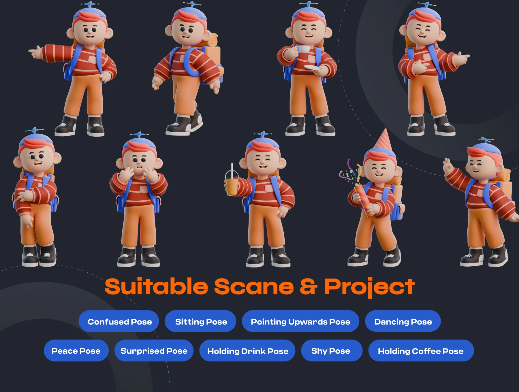 Boy 3D Character Poses 4