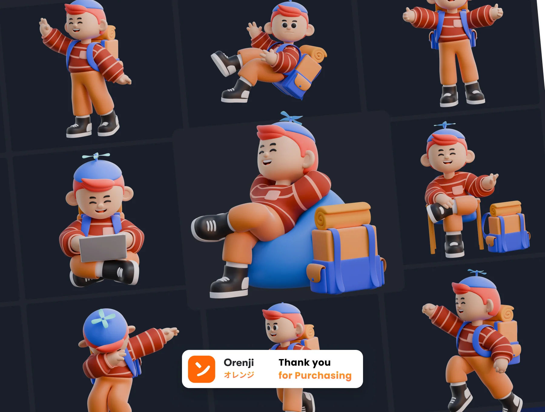 Boy 3D Character Poses 8
