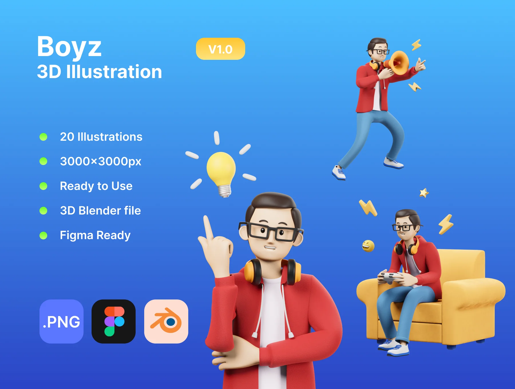 Boyz 3d character illustration
