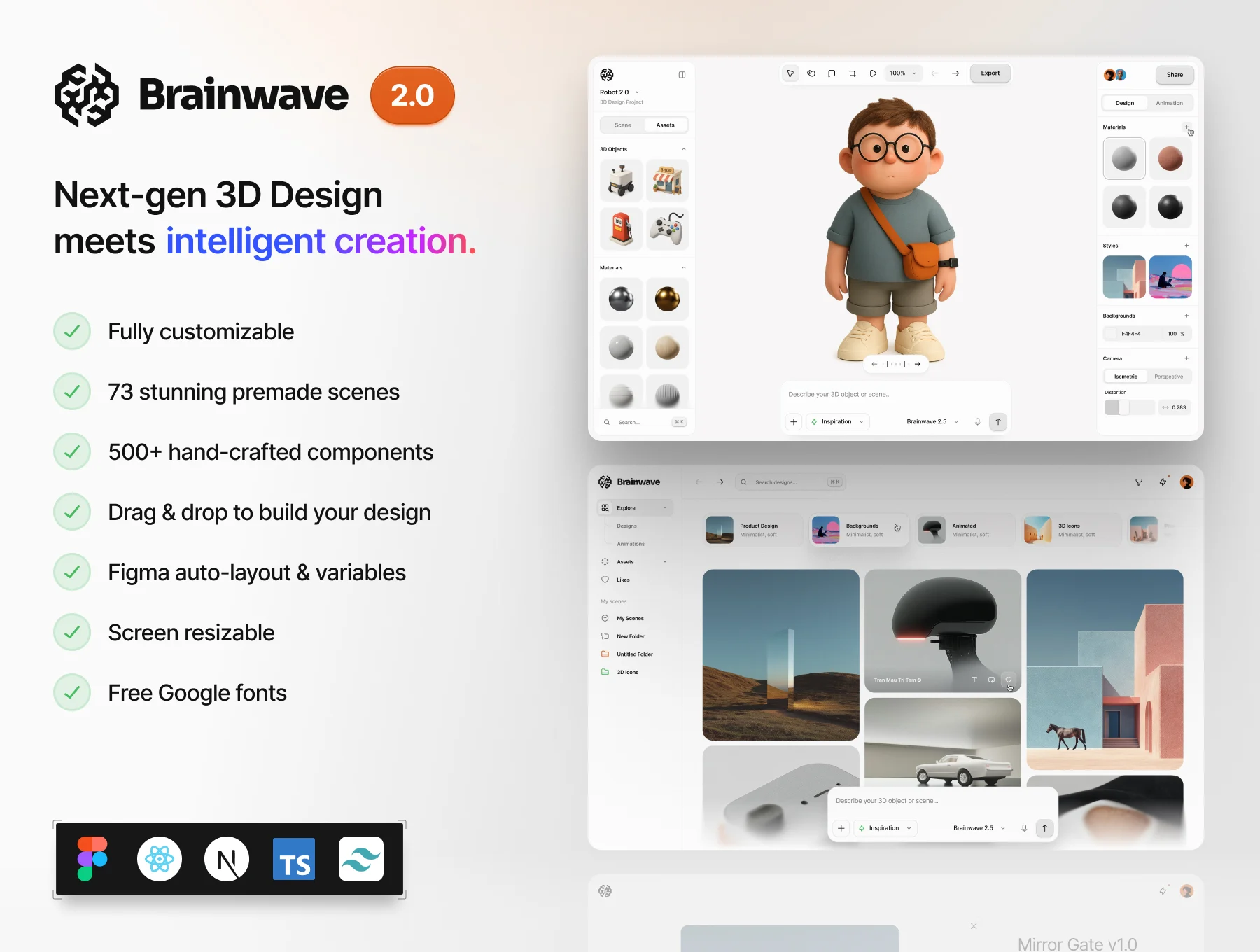 Brainwave 2.0: AI-Powered 3D UI Kit