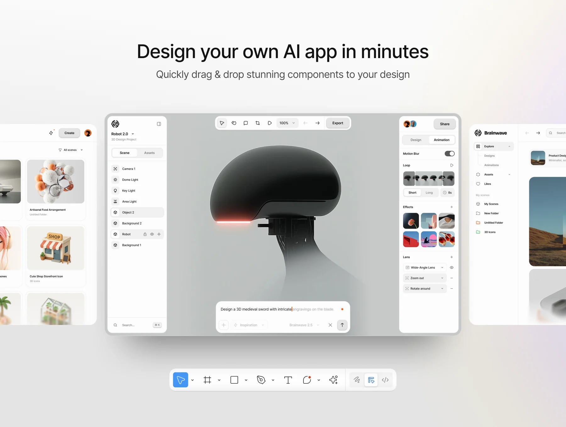 Brainwave 2.0: AI-Powered 3D UI Kit 3
