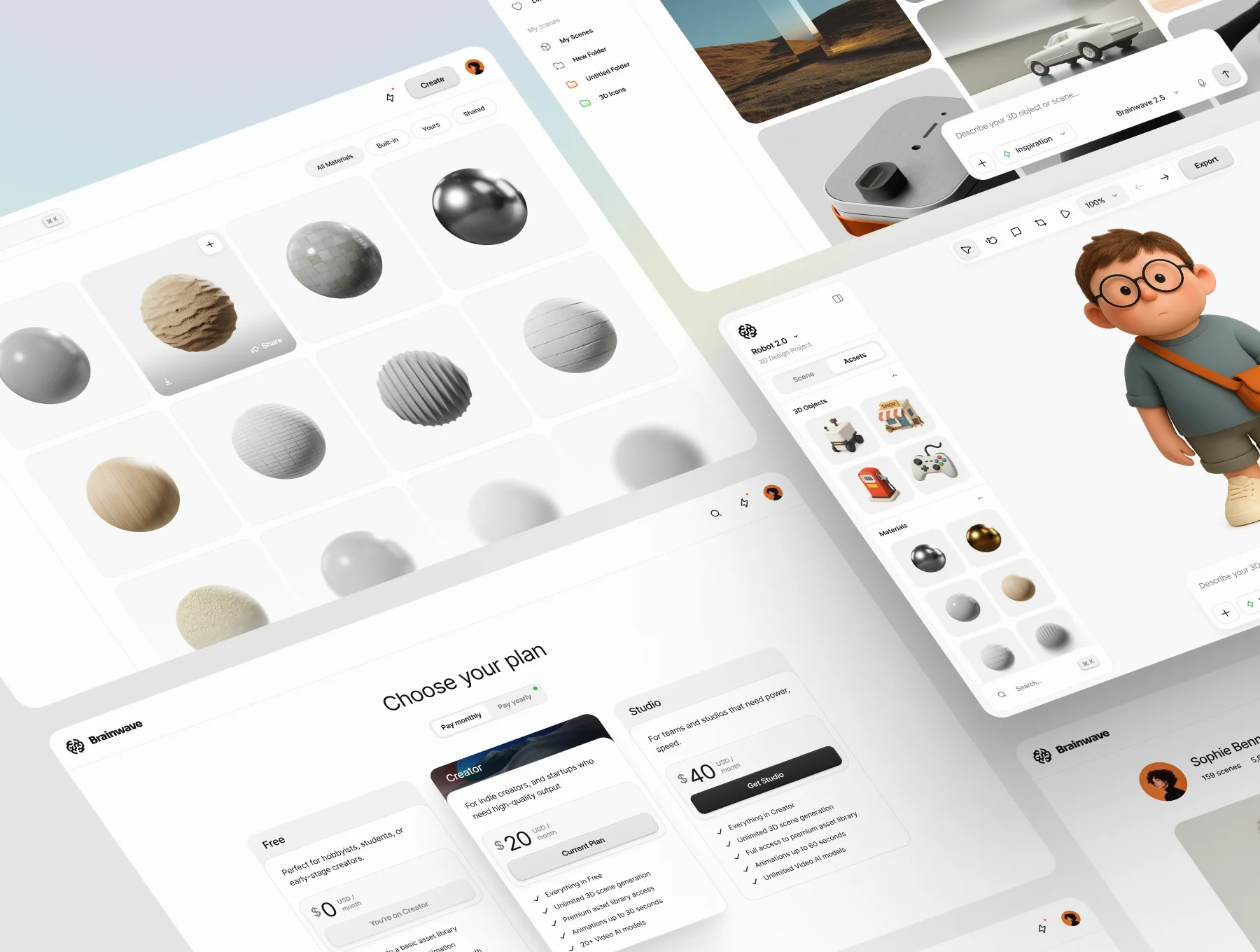 Brainwave 2.0: AI-Powered 3D UI Kit 7