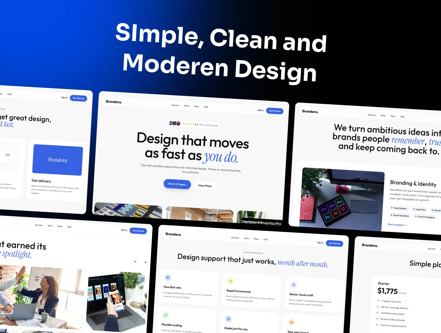 Brandora - Design Subscription Agency Landing Page Website 4
