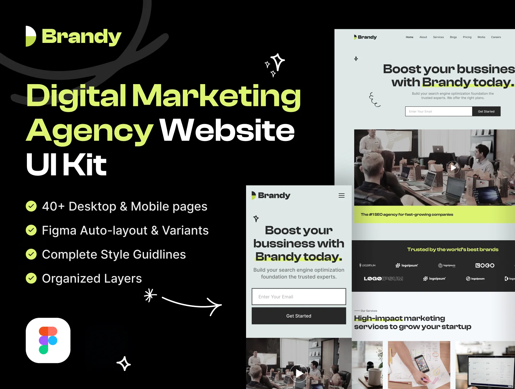 Brandy - Digital Marketing Agency Website UI Kit