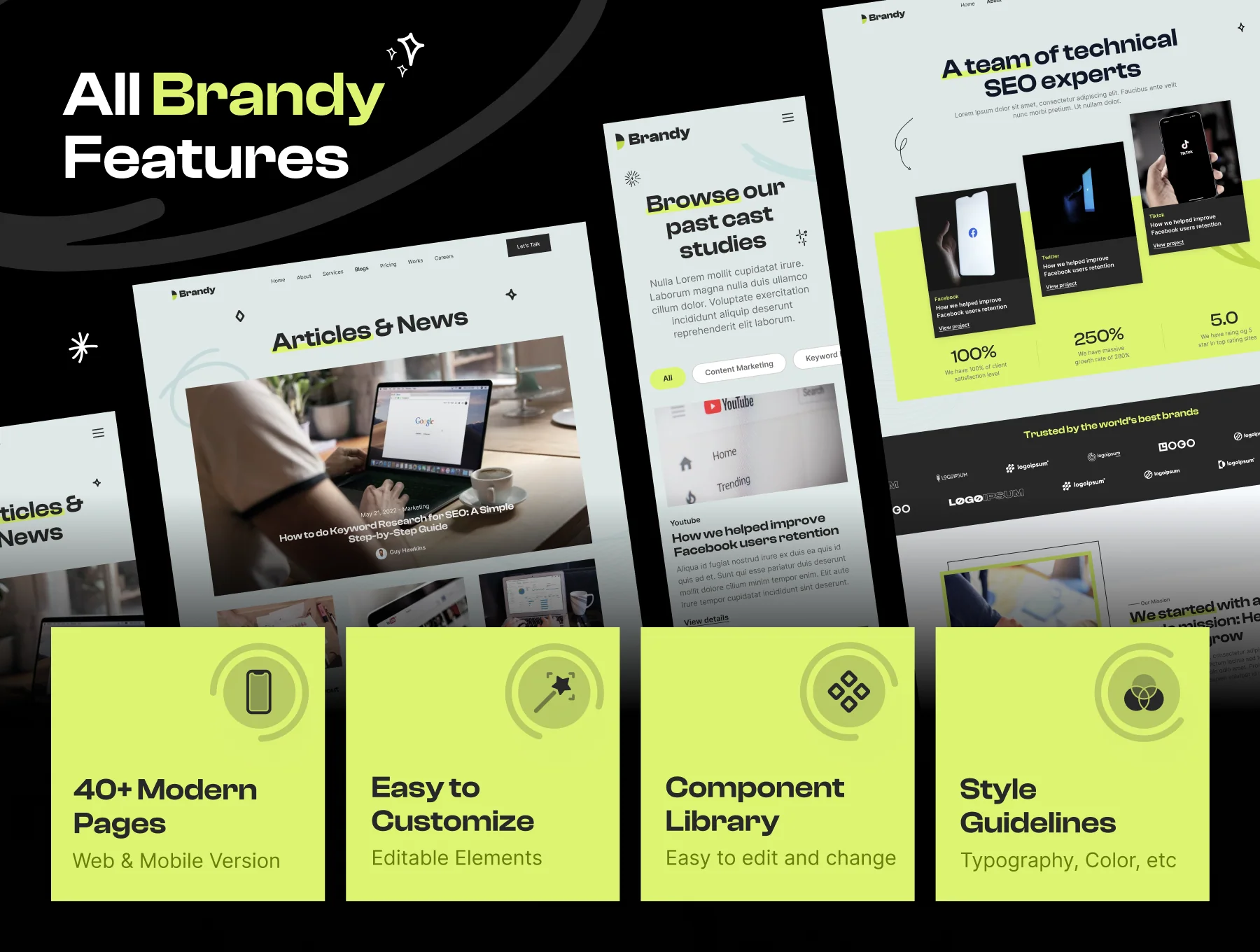 Brandy - Digital Marketing Agency Website UI Kit 3