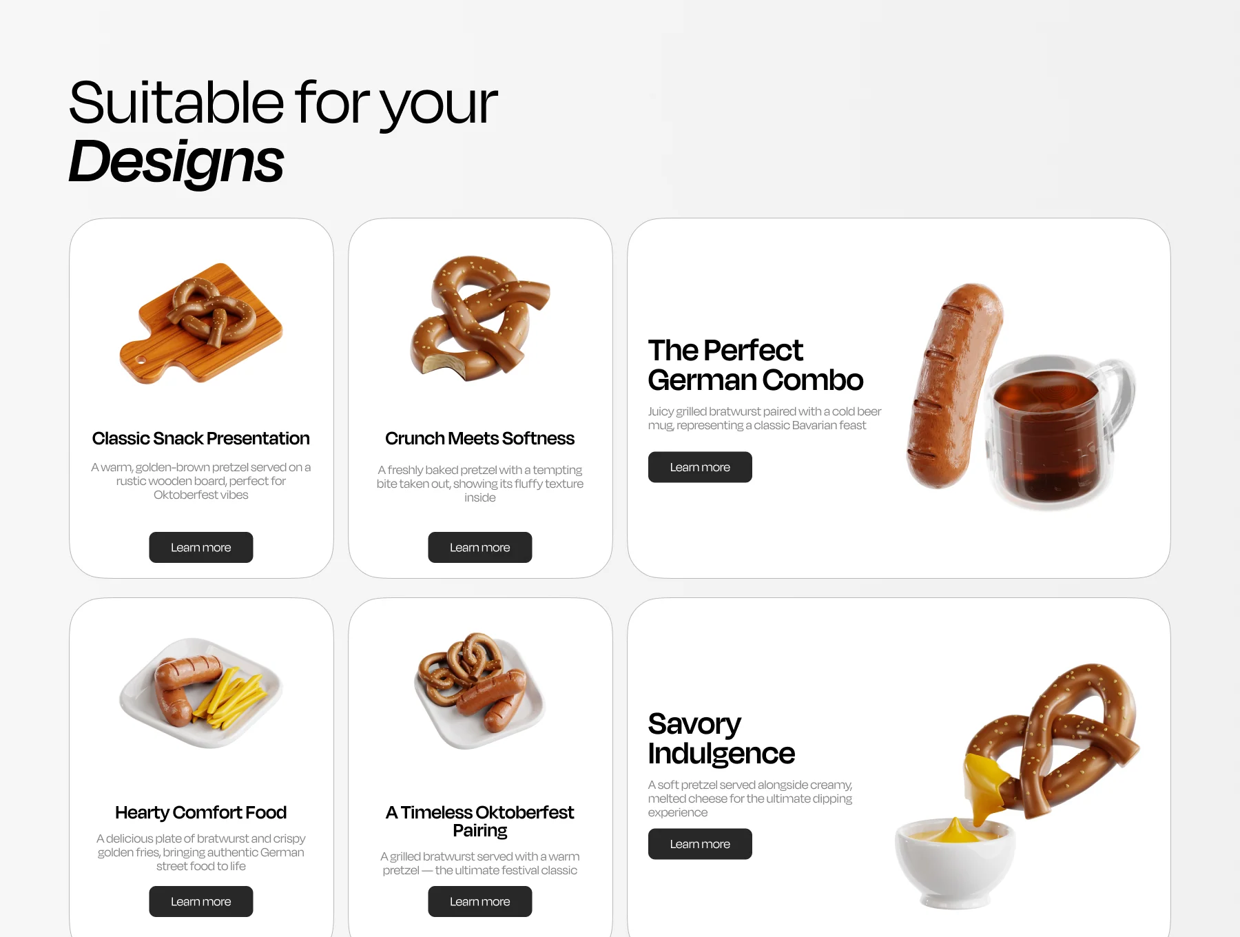 Bratwurst & Pretzel 3D Icon Set 3
