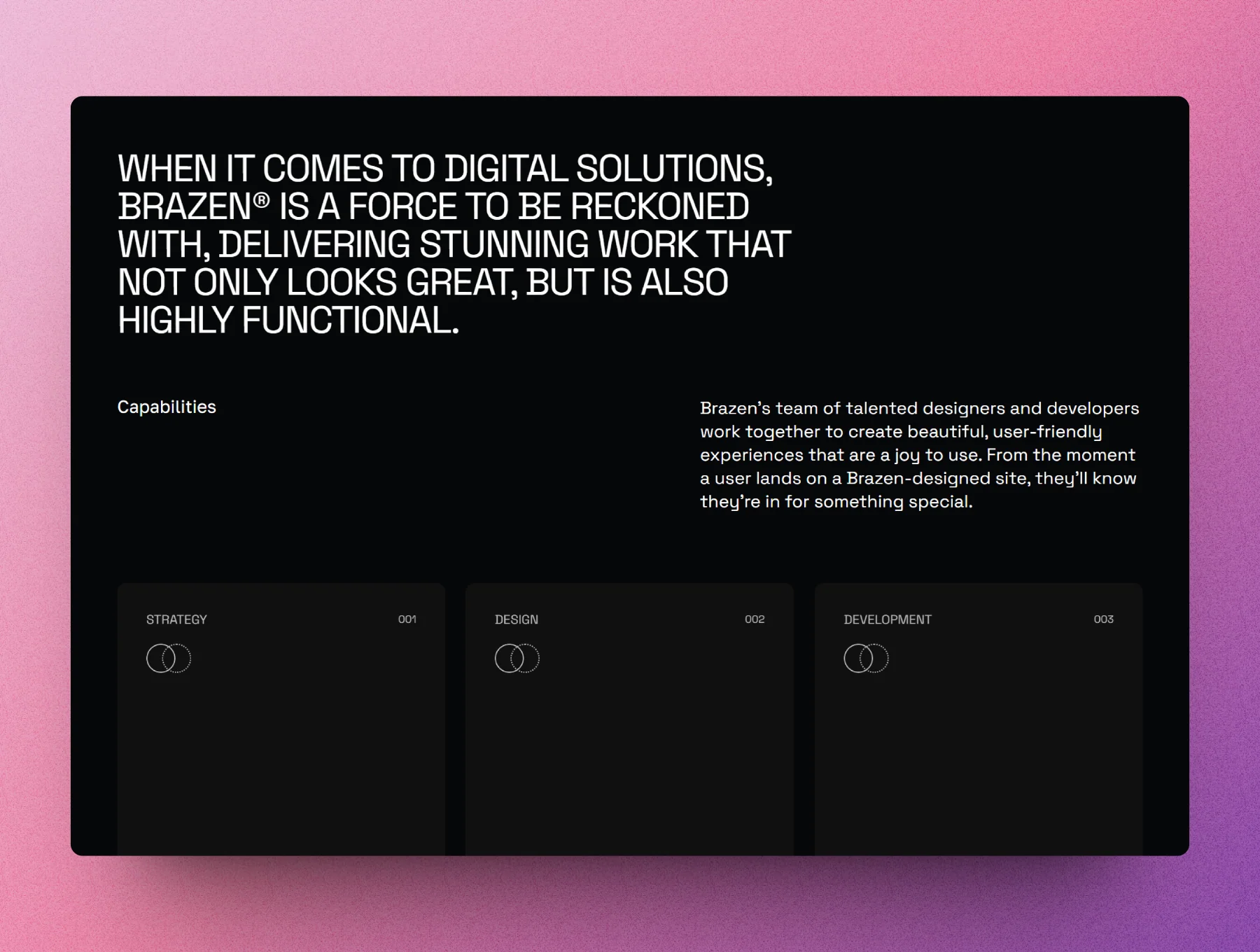 Brazen - Agency One Pager Framer Template 3