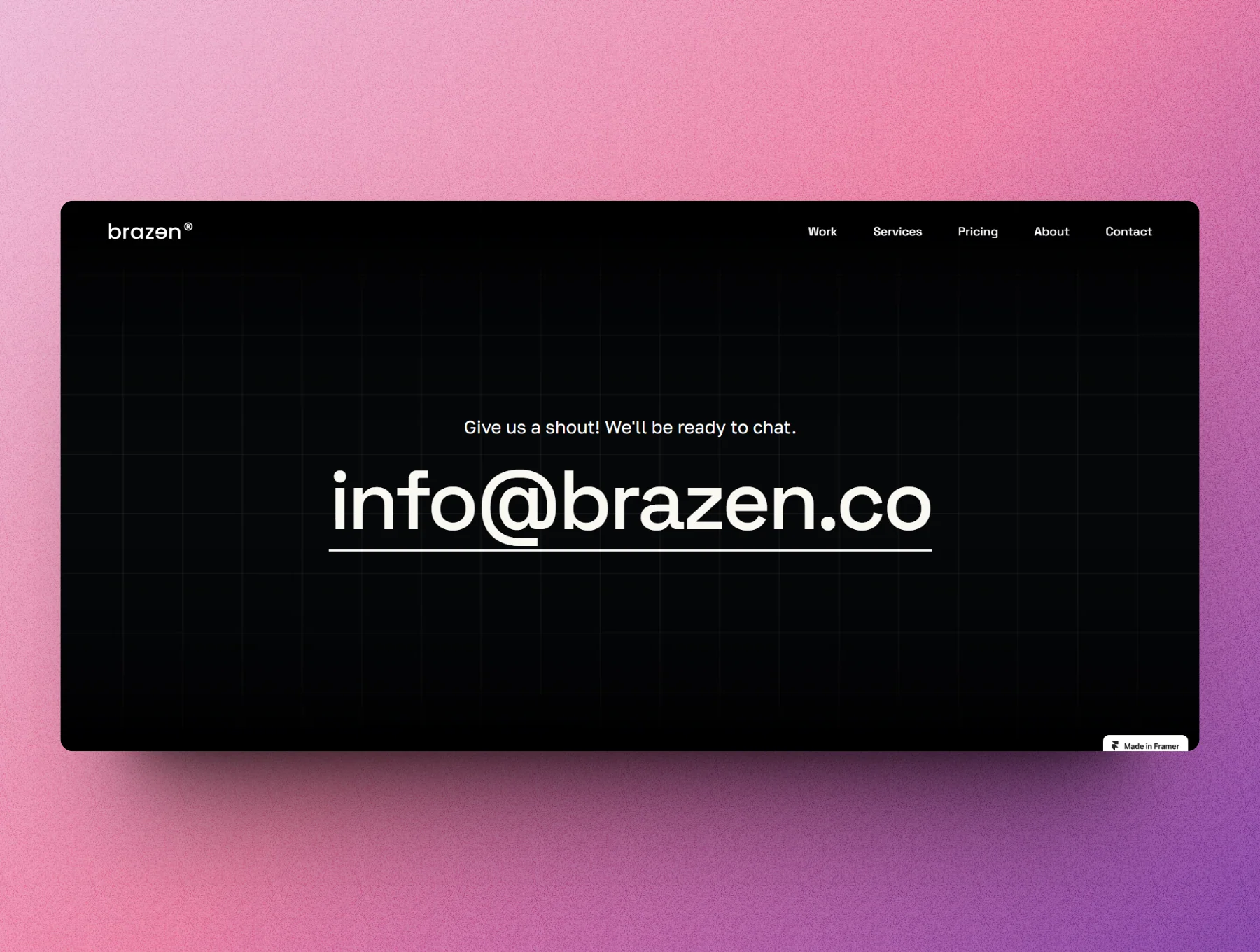 Brazen - Agency One Pager Framer Template 7