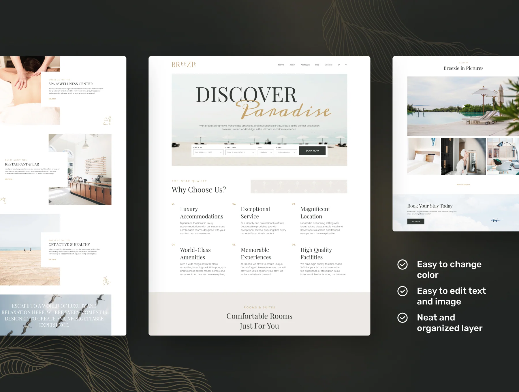 Breezie – Clean & Classy Hotel & Resort Website 3
