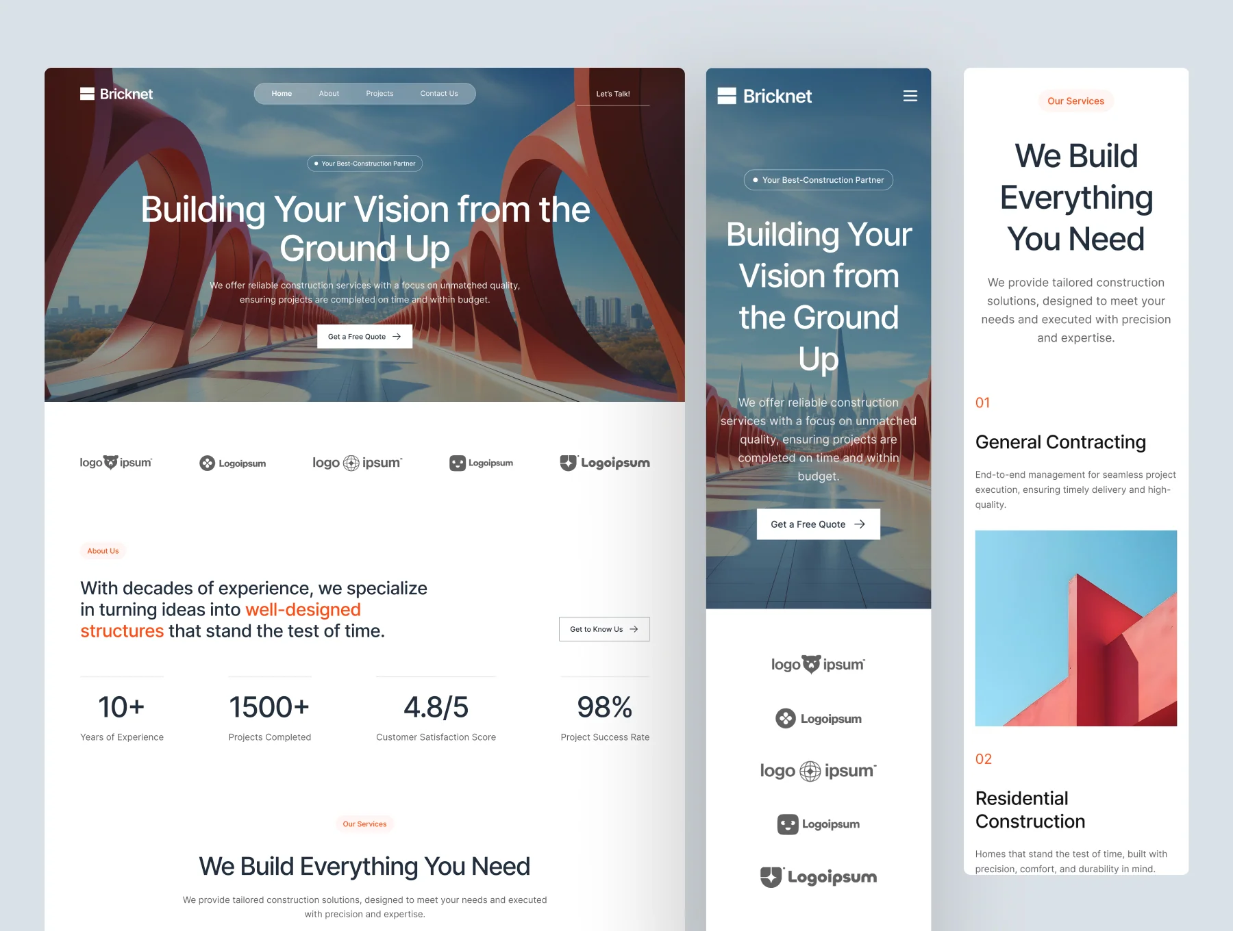 Bricknet - Construction Website UI Figma Template 6