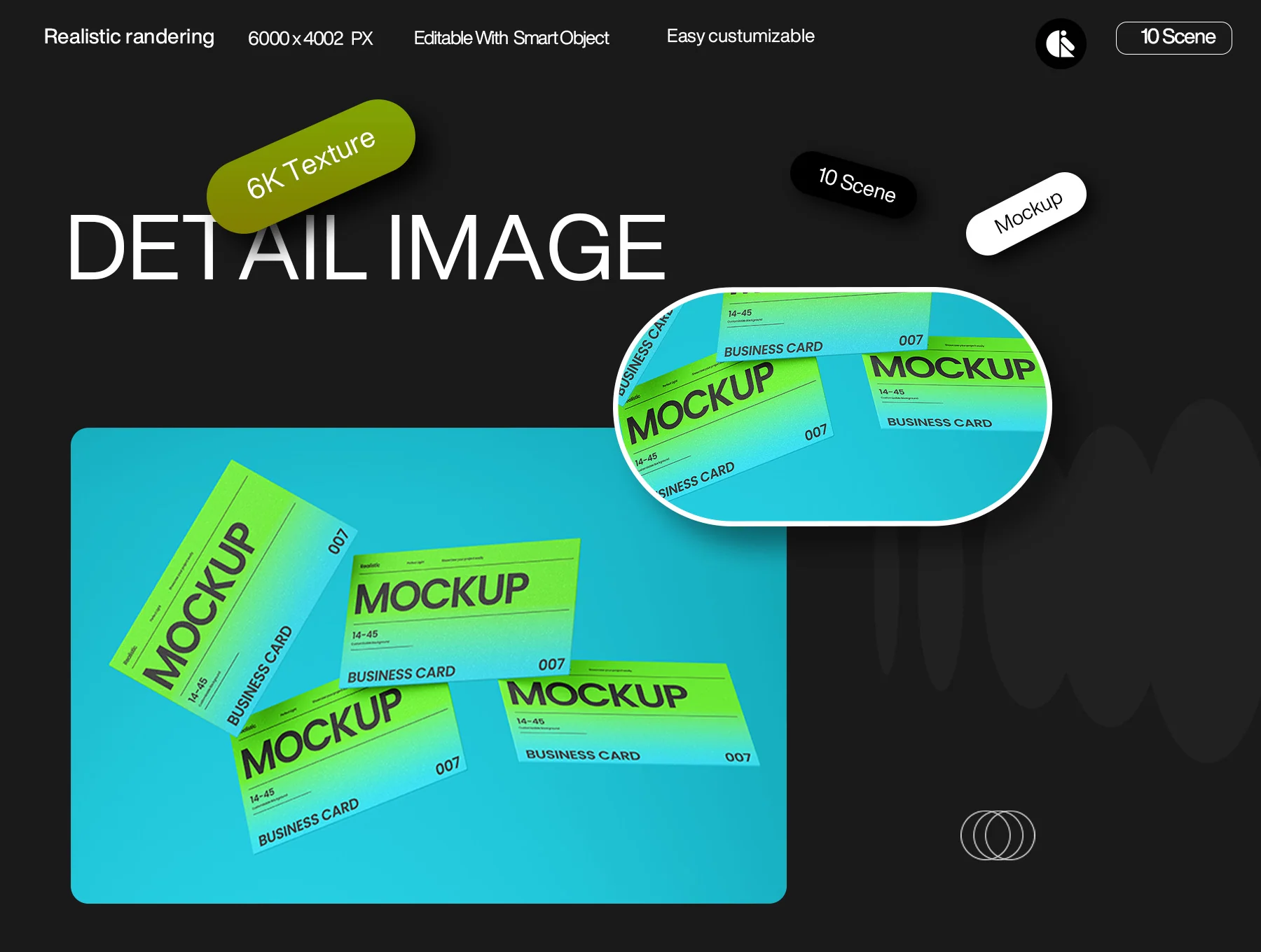 Bright Gradient Business Card Mockup Template 5