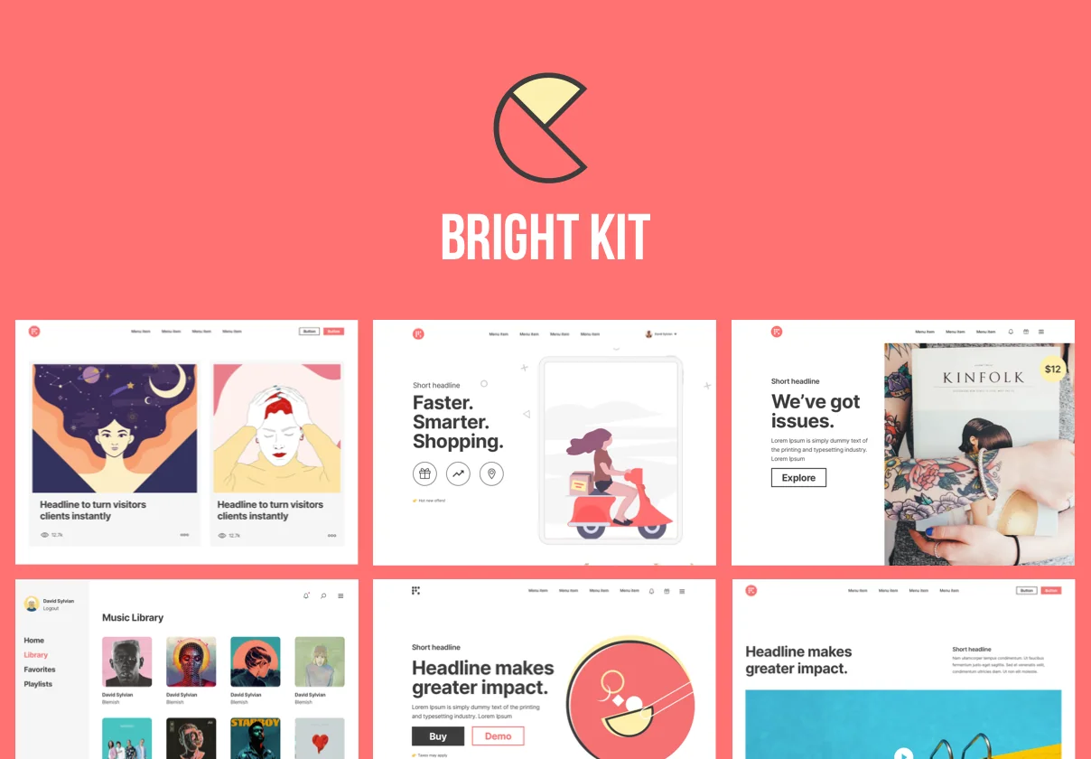 Bright Kit Web Layouts & UI Kits