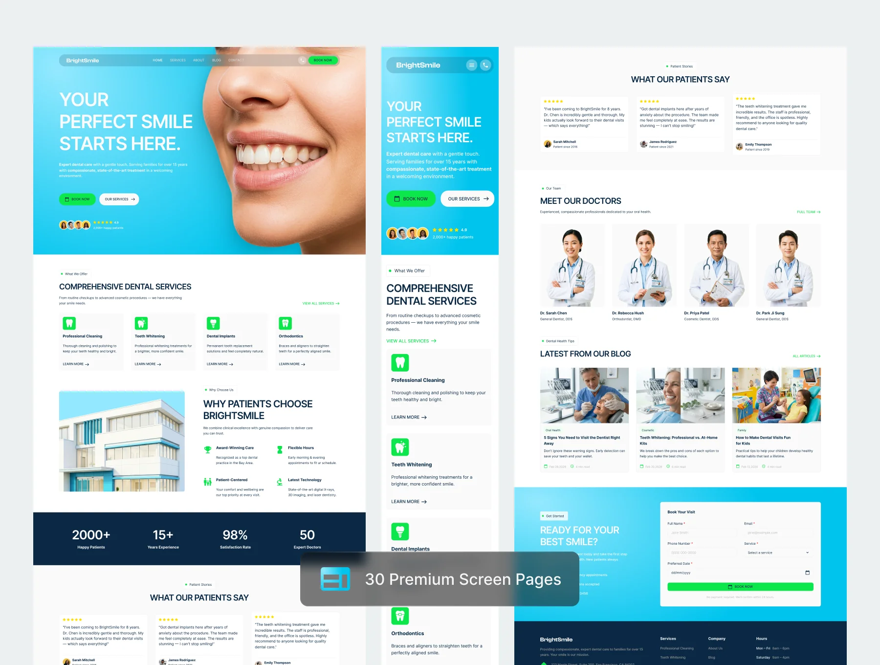 BrightSmile — Dental & Healthcare Website UI Kit 3