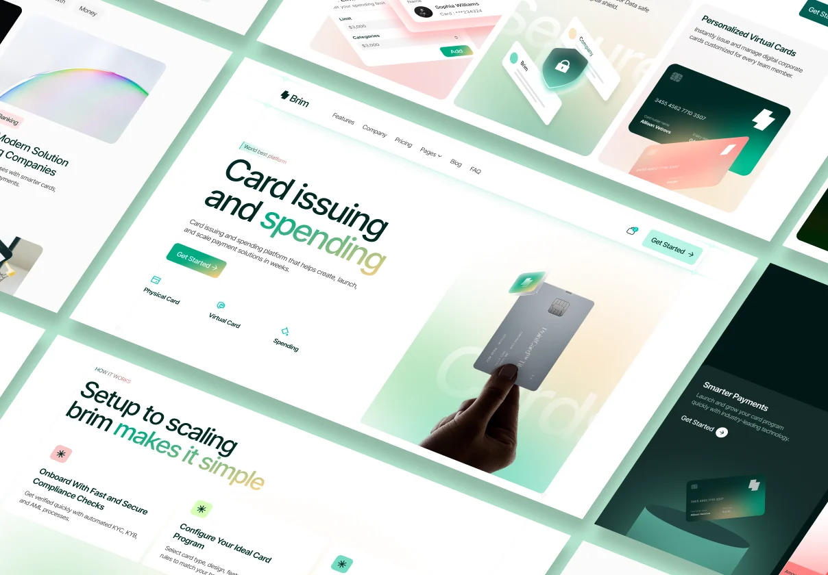 Brim - Fintech / card issuing platform website