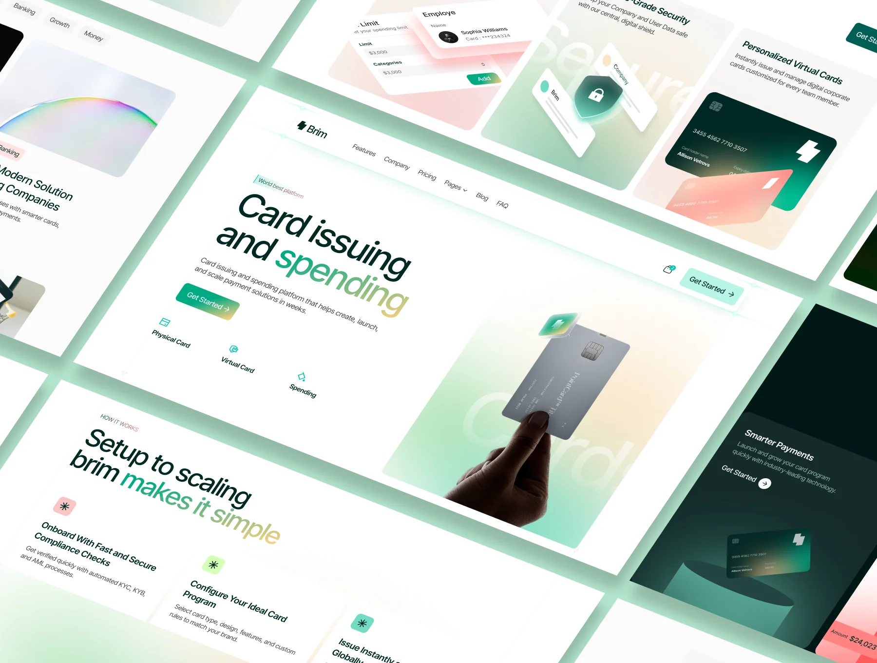 Brim - Fintech / card issuing platform website