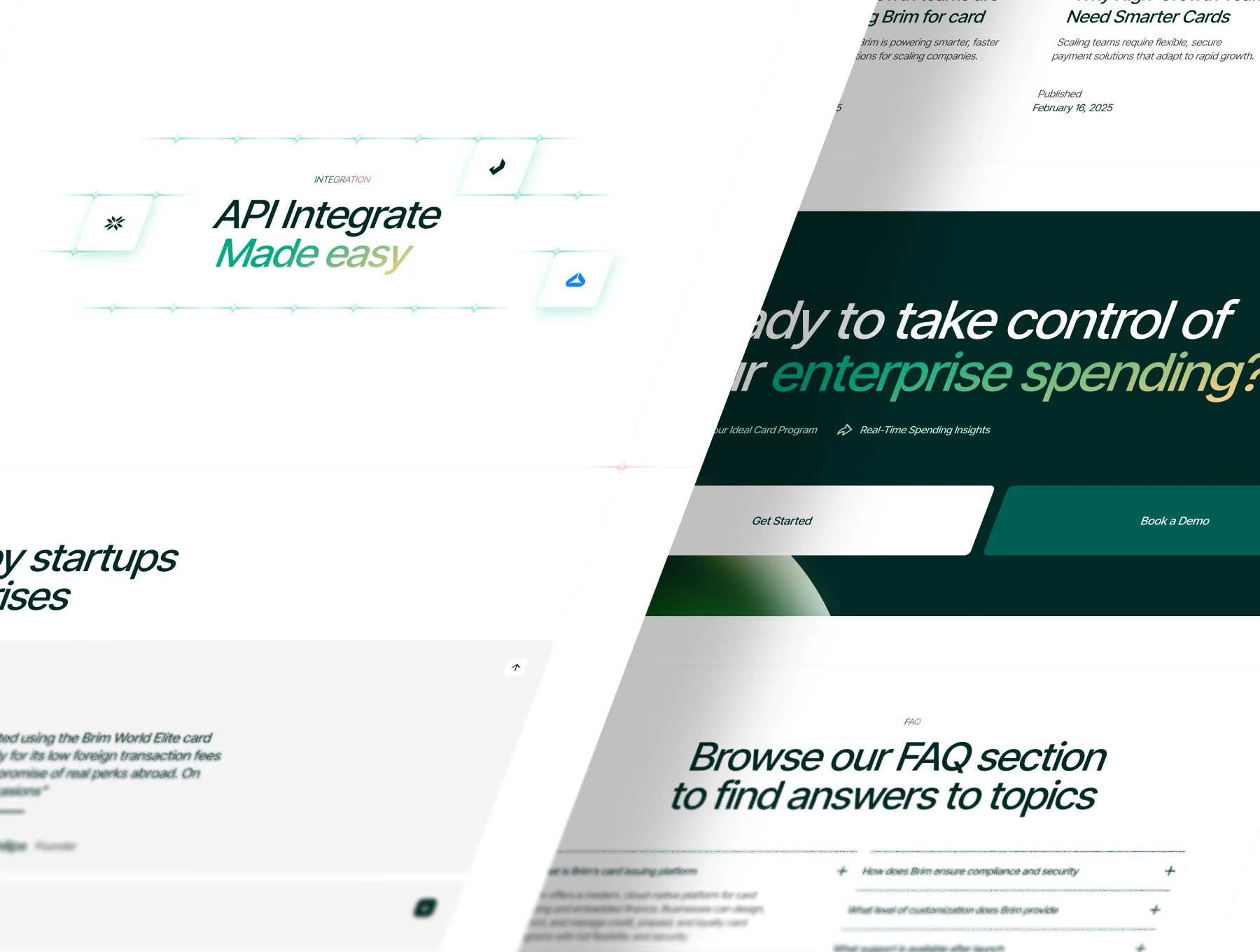 Brim - Fintech / card issuing platform website 3