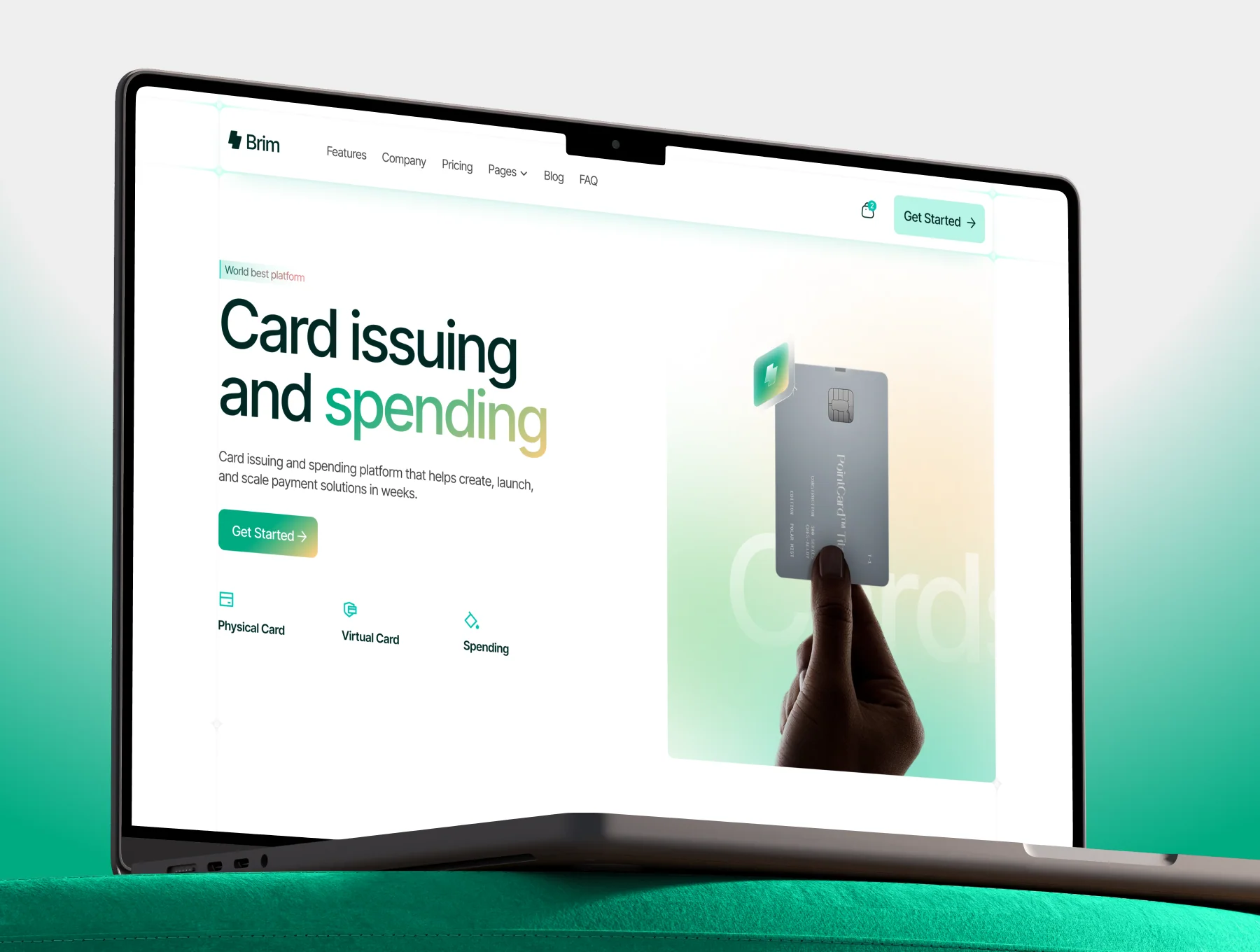 Brim - Fintech / card issuing platform website 5