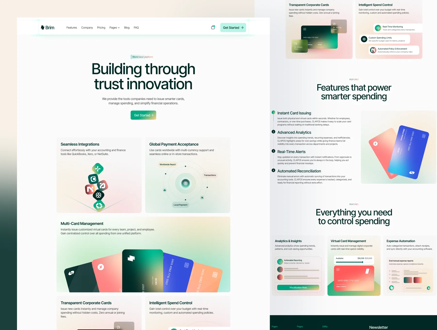 Brim - Fintech / card issuing platform website 6