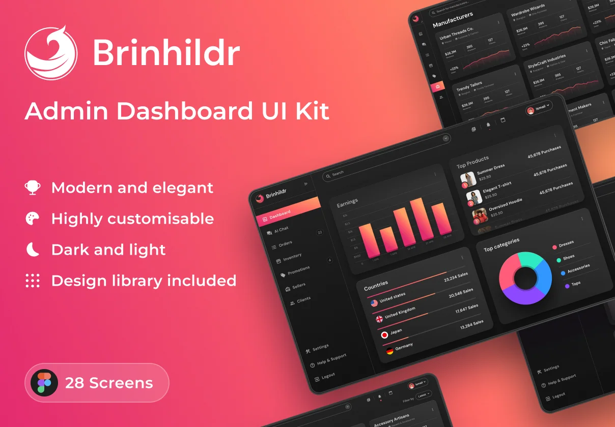 Brinhildr - Dashboard Web UI Kit