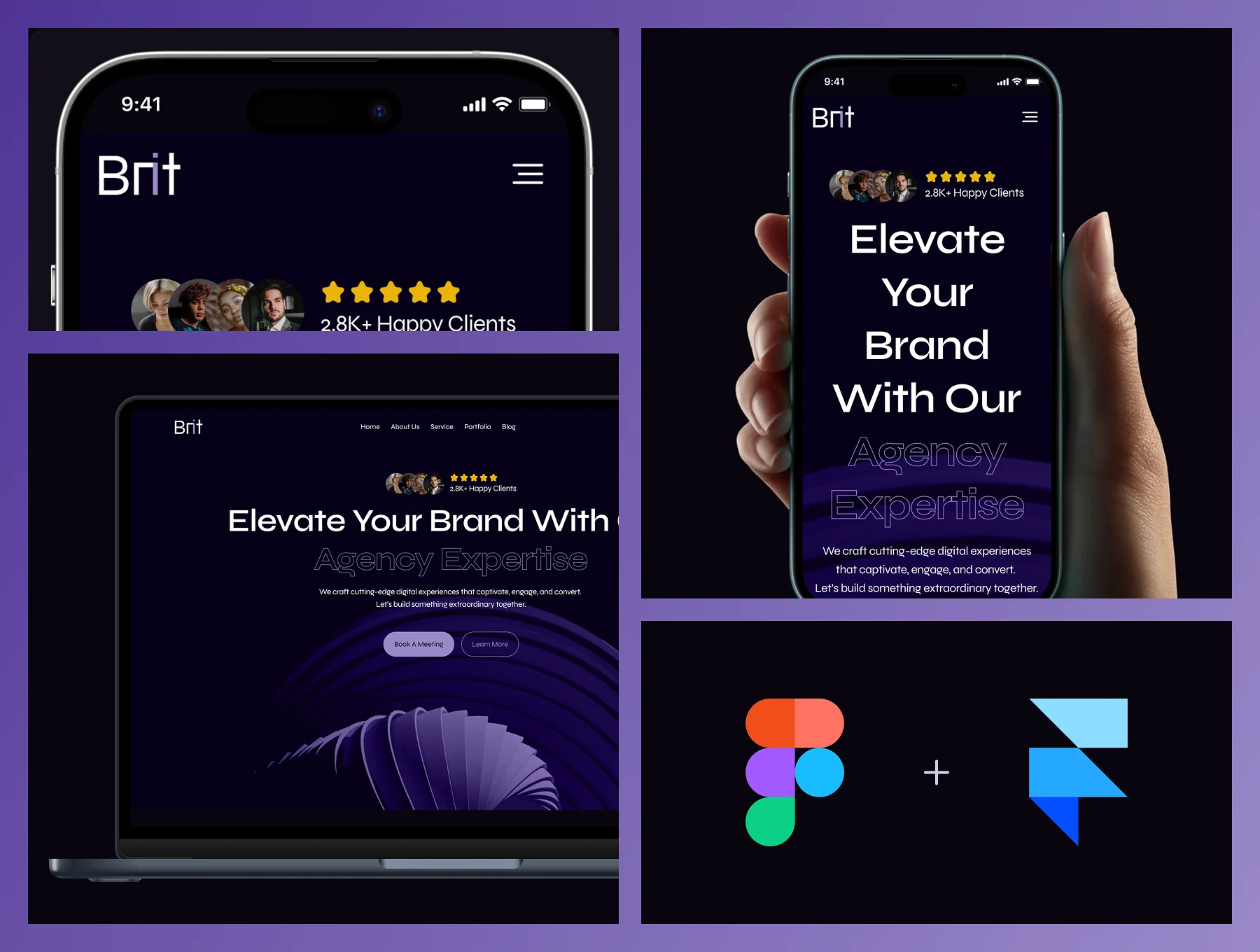 Brit - Digital Agency Website Framer Template 3
