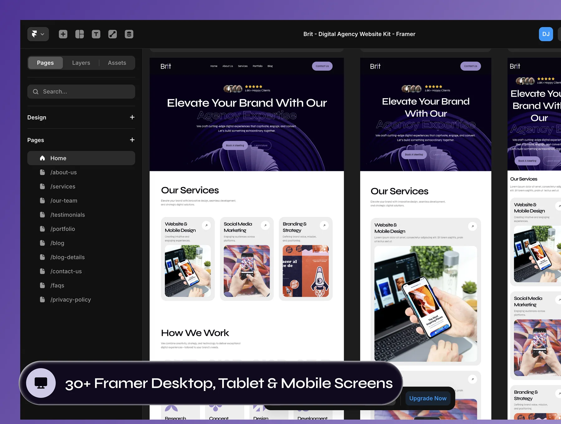 Brit - Digital Agency Website Framer Template 7