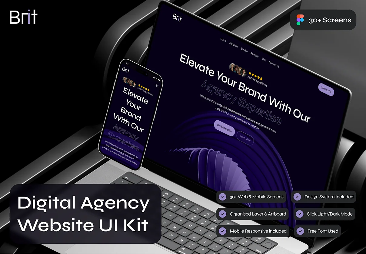 Brit - Digital Agency Website UI Kit