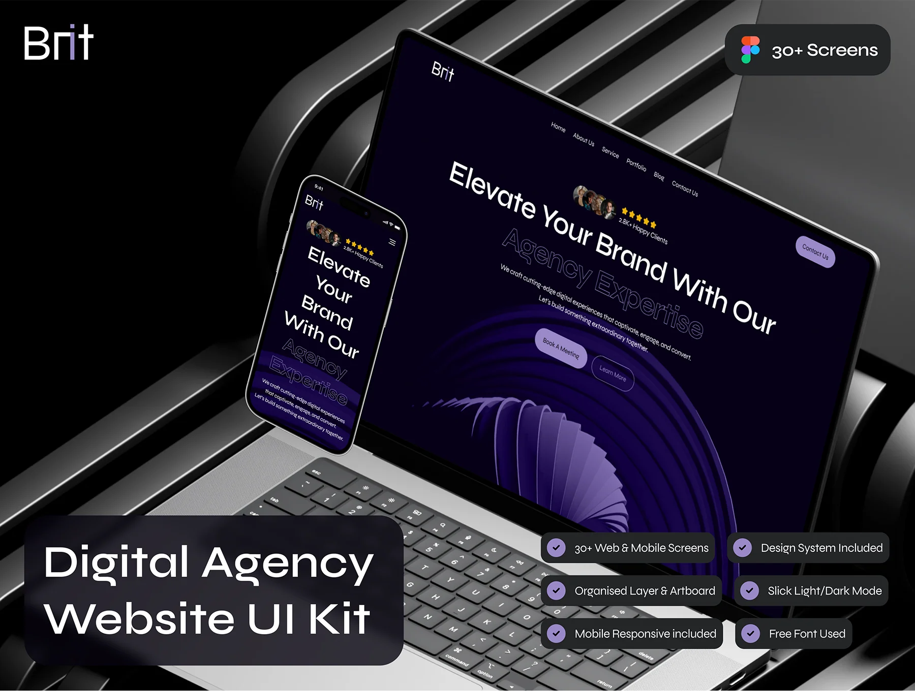 Brit - Digital Agency Website UI Kit