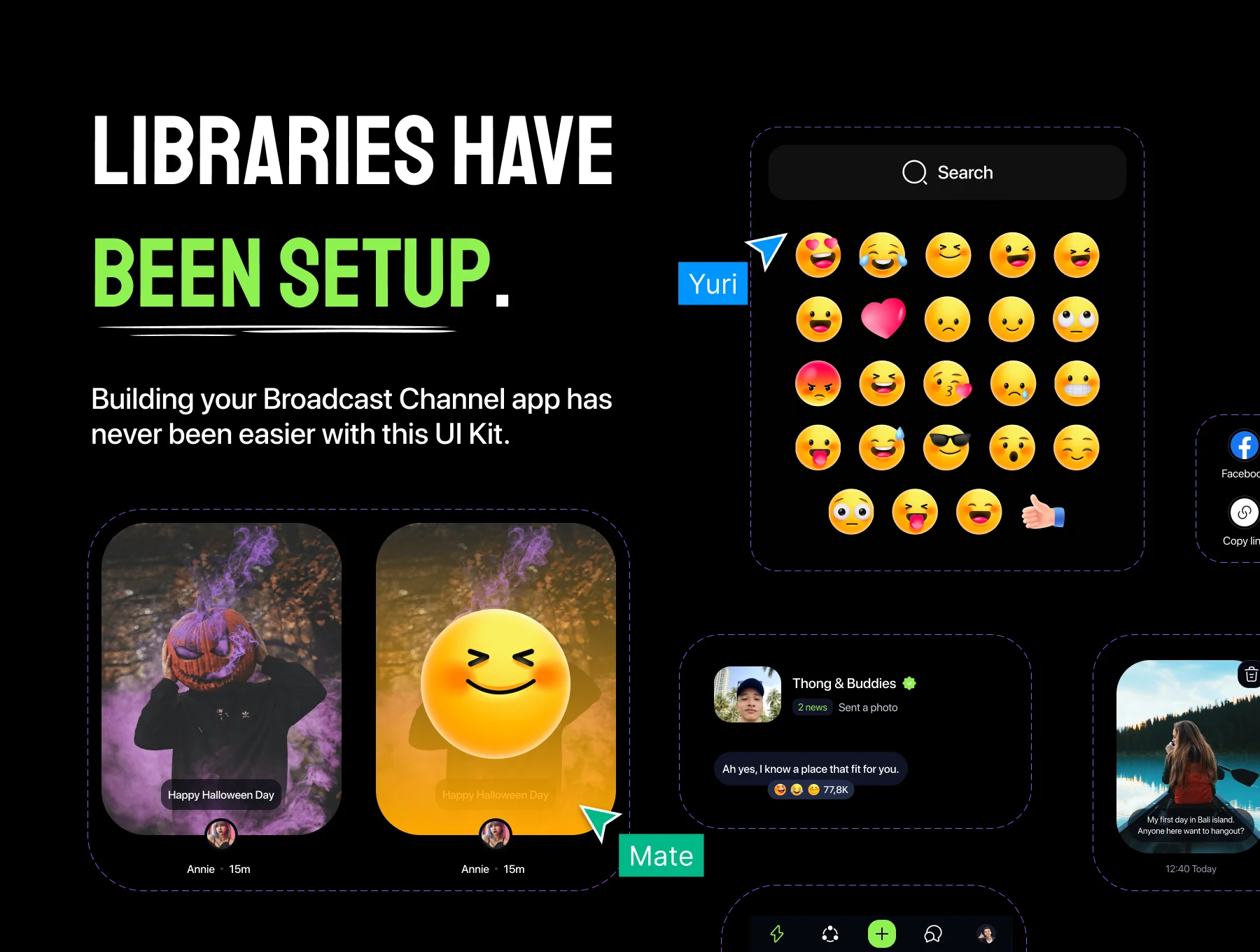 Broadcast Channel App UI Kit | Message & Social Media 3