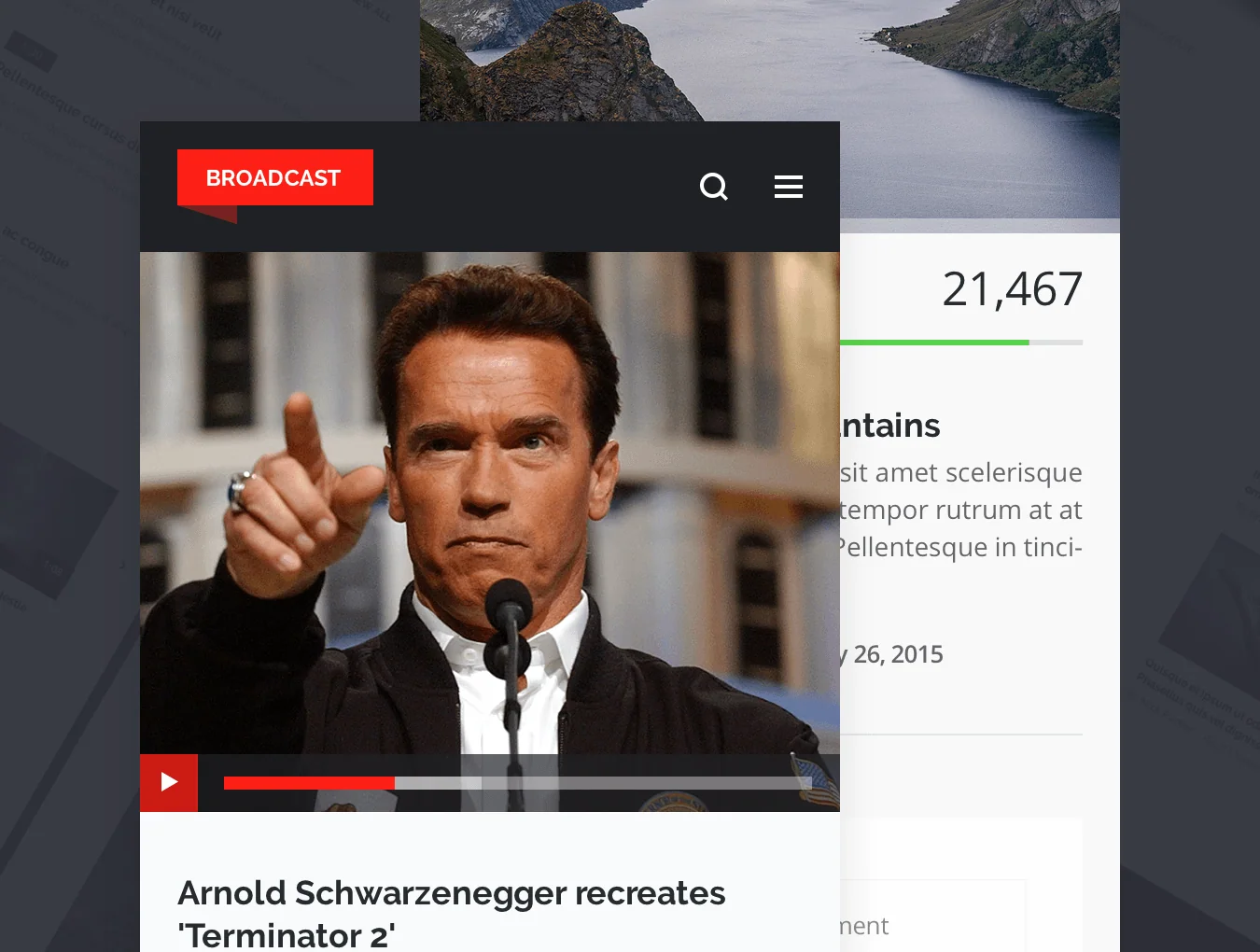 Broadcast Mobile UI Kit 3