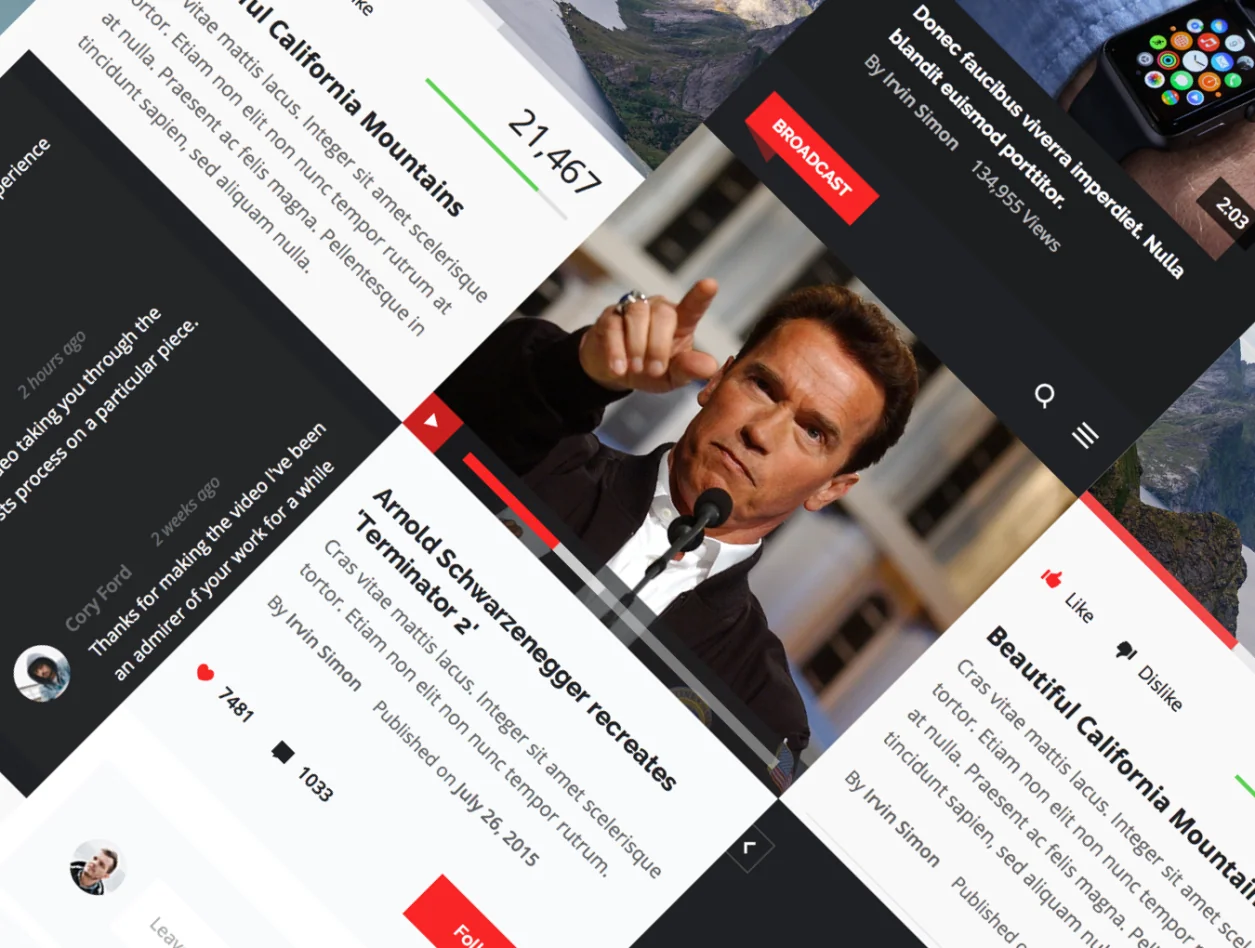 Broadcast Mobile UI Kit 6