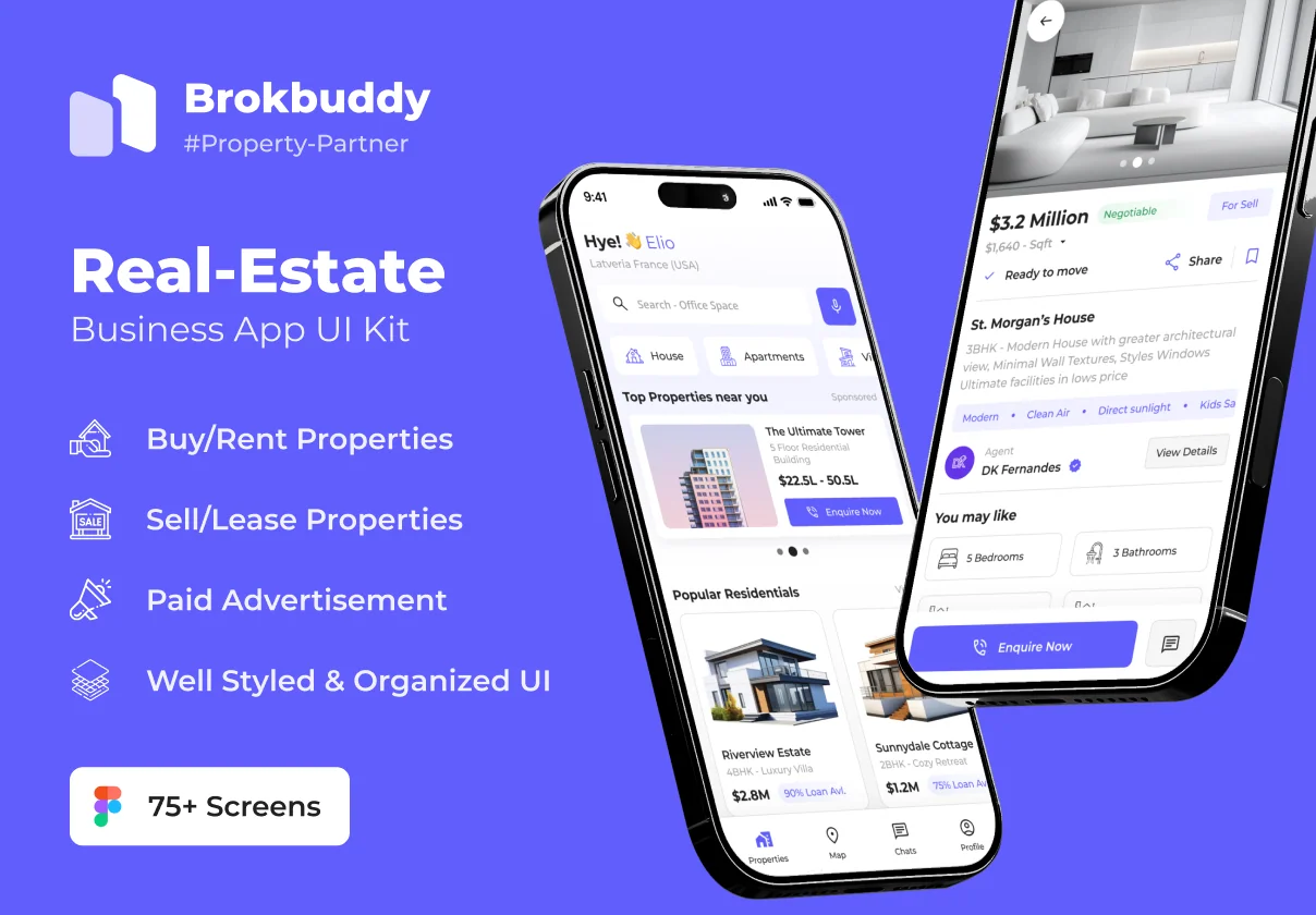 Brokbuddy – Real Estate Business App UI Kit