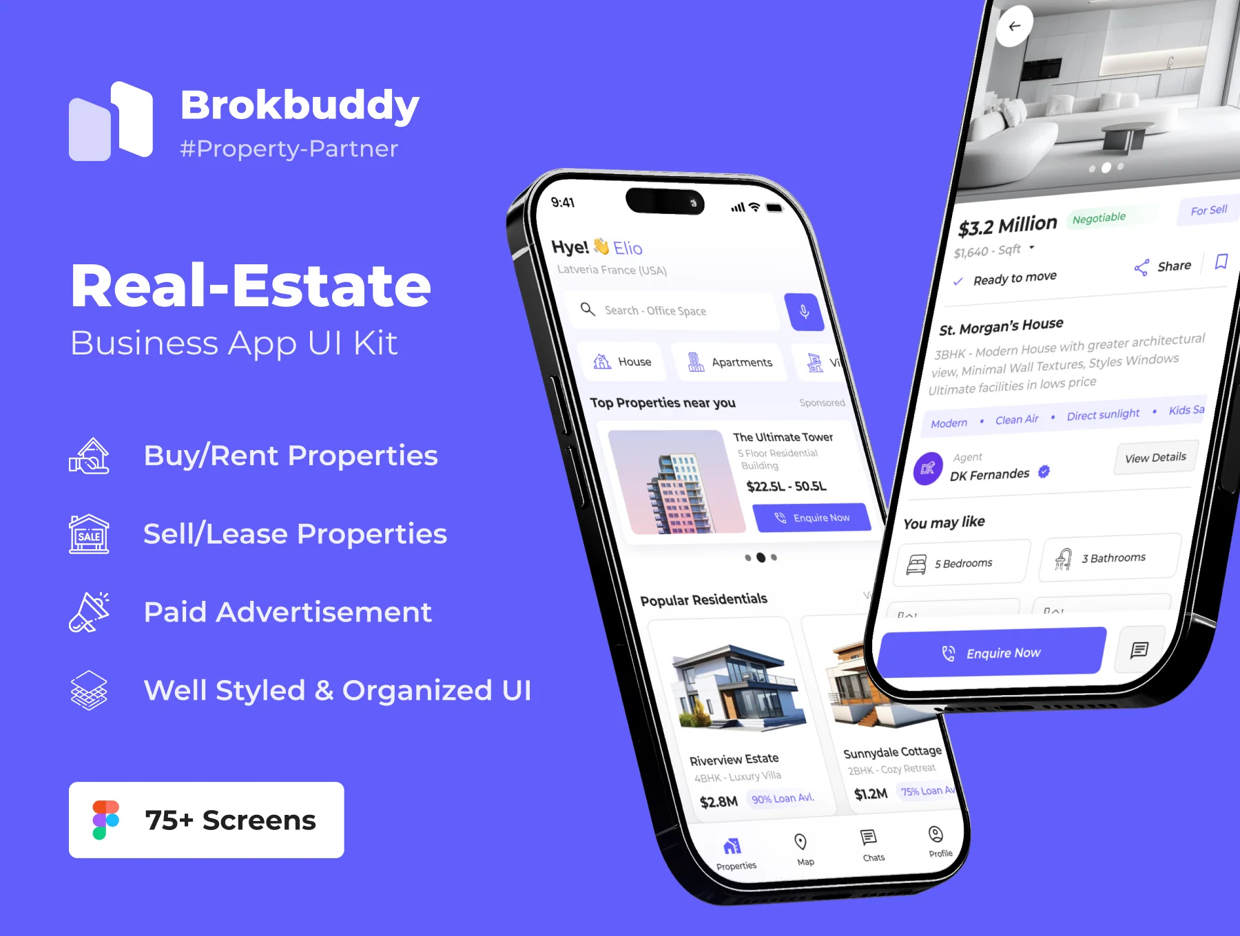 Brokbuddy – Real Estate Business App UI Kit