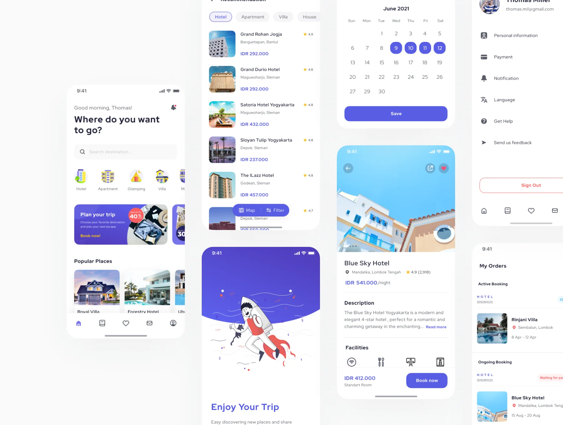 Broom - Hotel Airbnb Guesthouse Booking Mobile App UI Kit 8