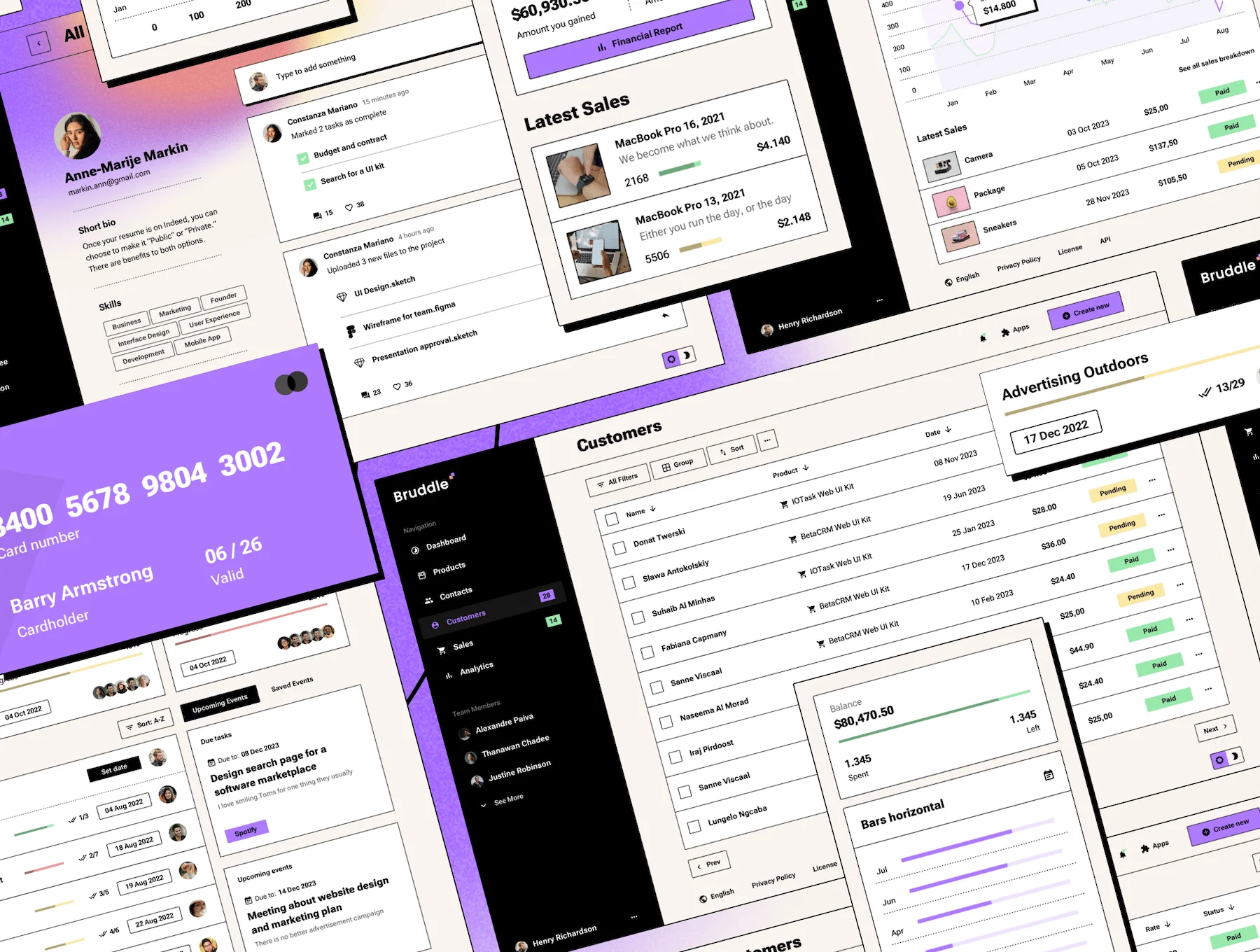 Bruddle - Neo brutalism coded UI Kit 2