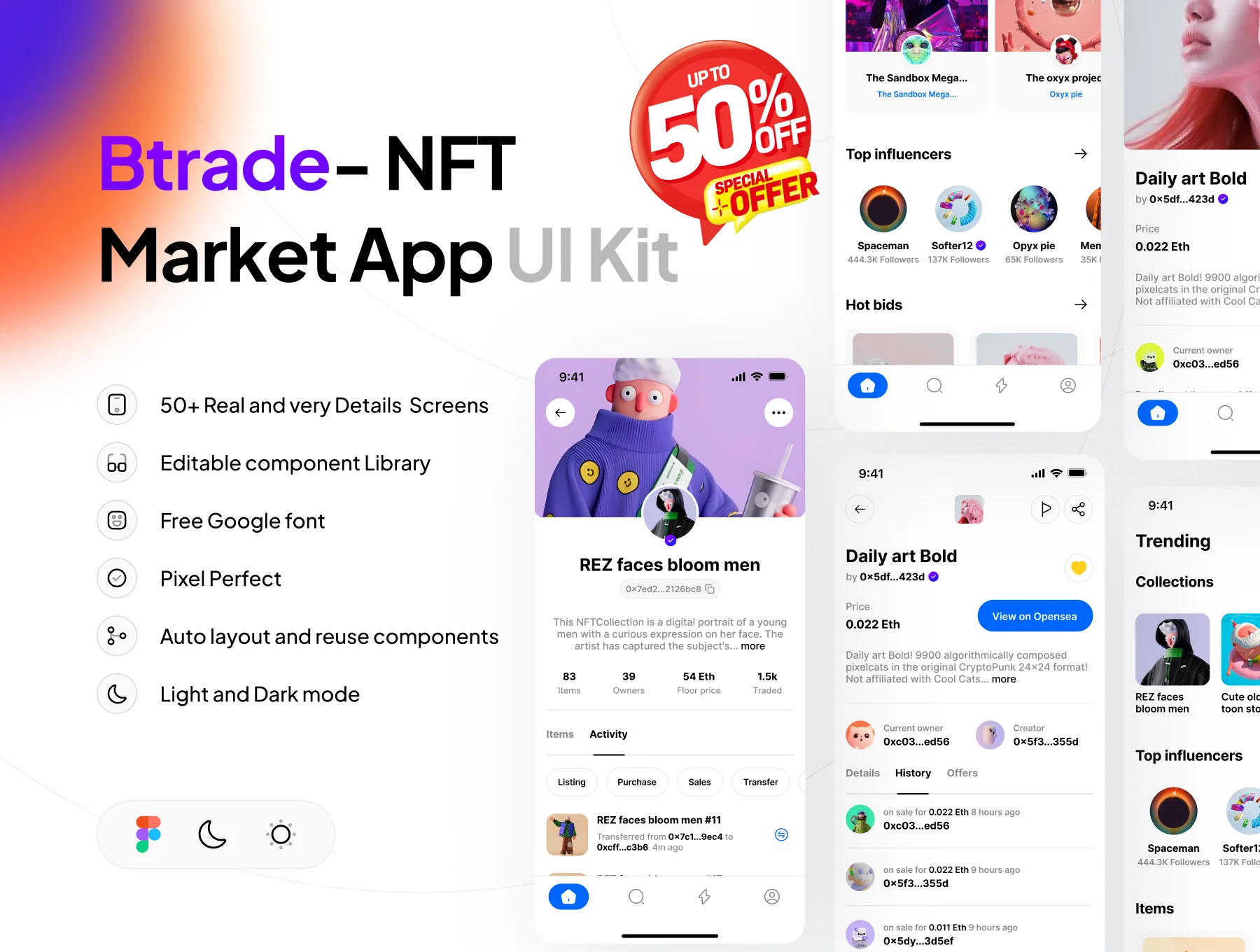 Btrade NFT Marketplace App UI Kit