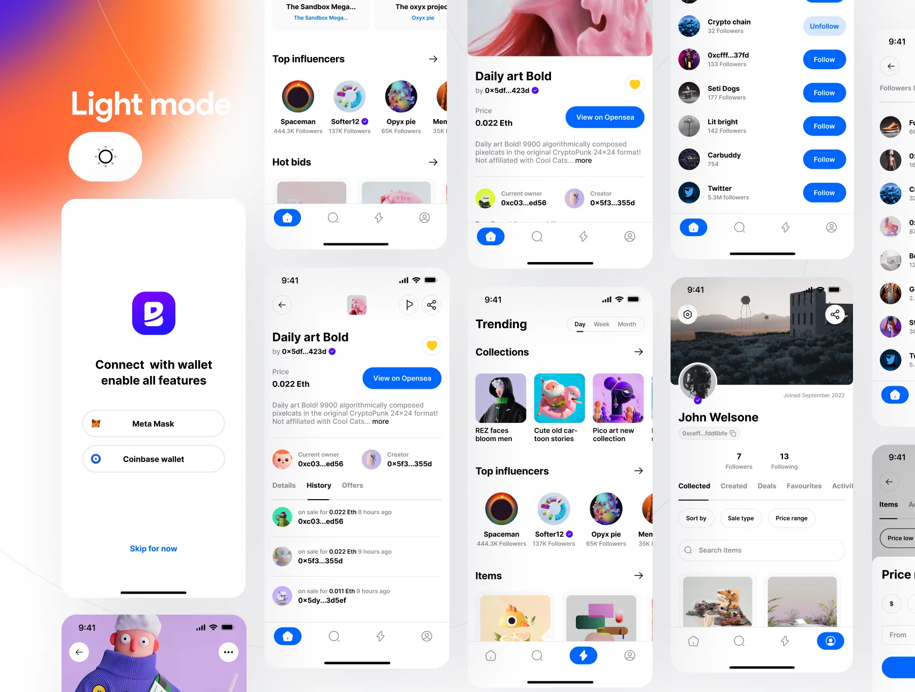 Btrade NFT Marketplace App UI Kit 3