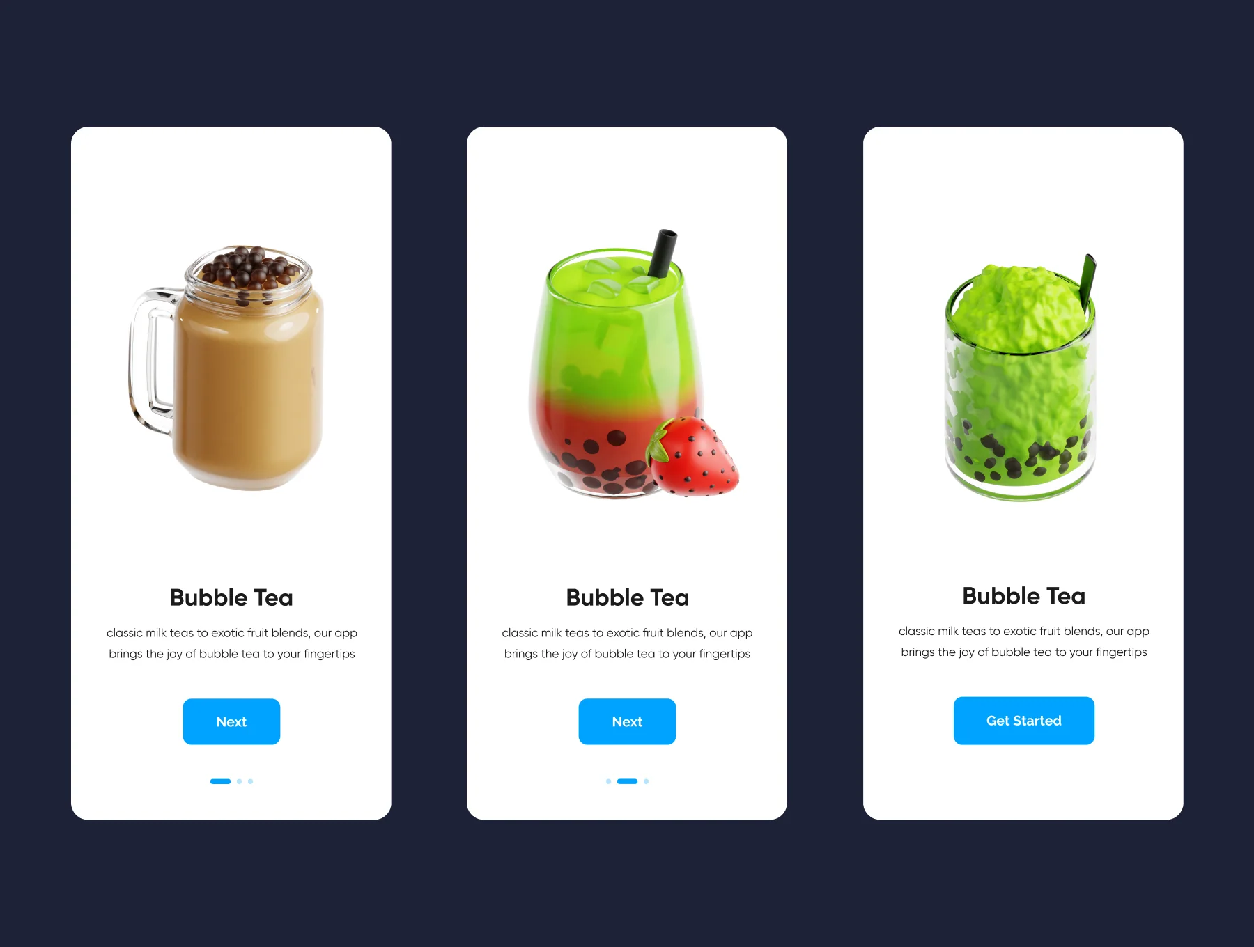 Bubble Tea 3D Icon Set 3