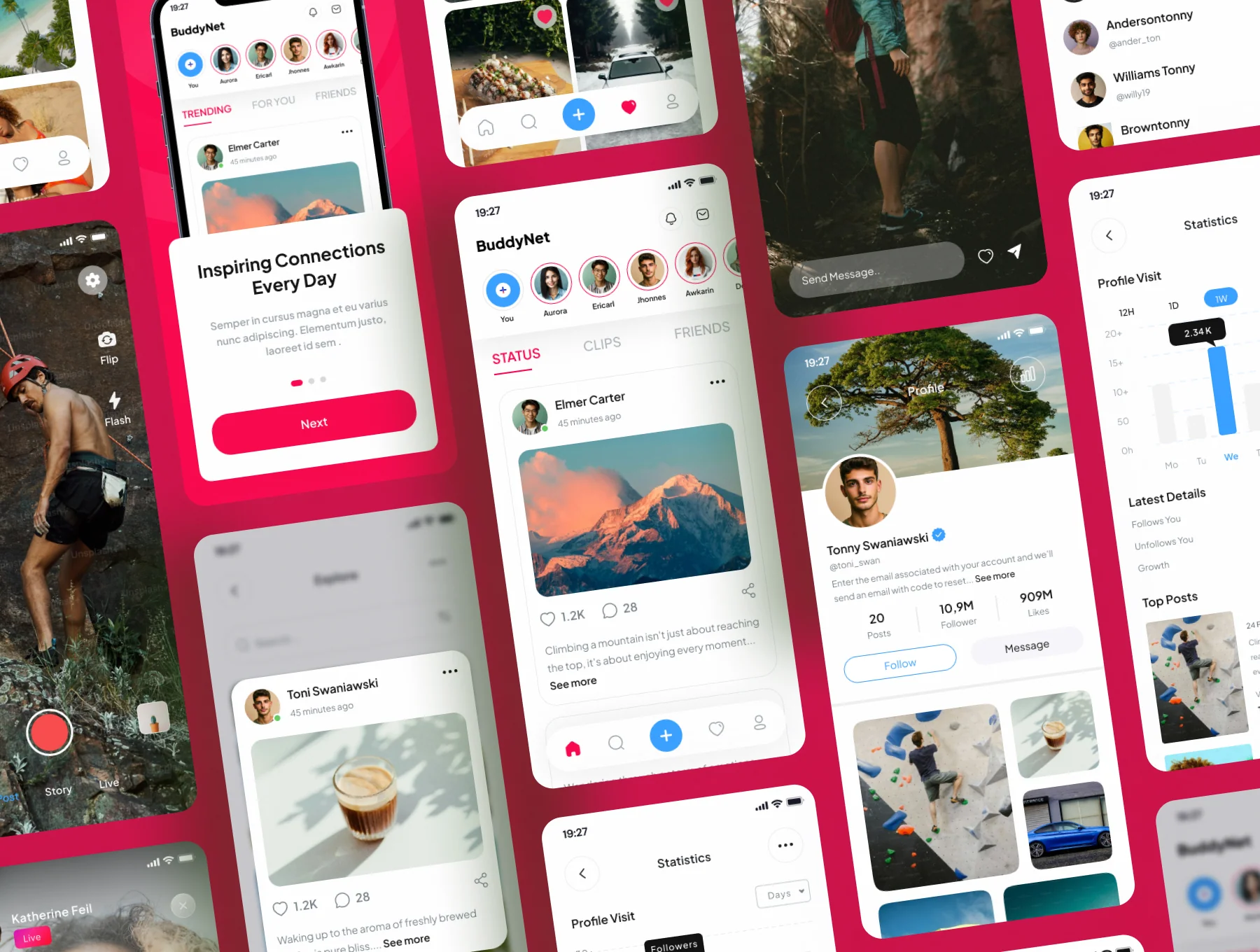 BuddyNet - Social Media Mobile App UI Kits 5
