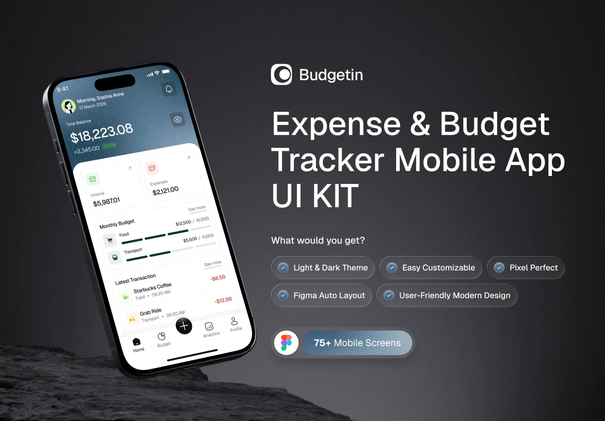 Budgetin - Budget Tracker App UI KIT