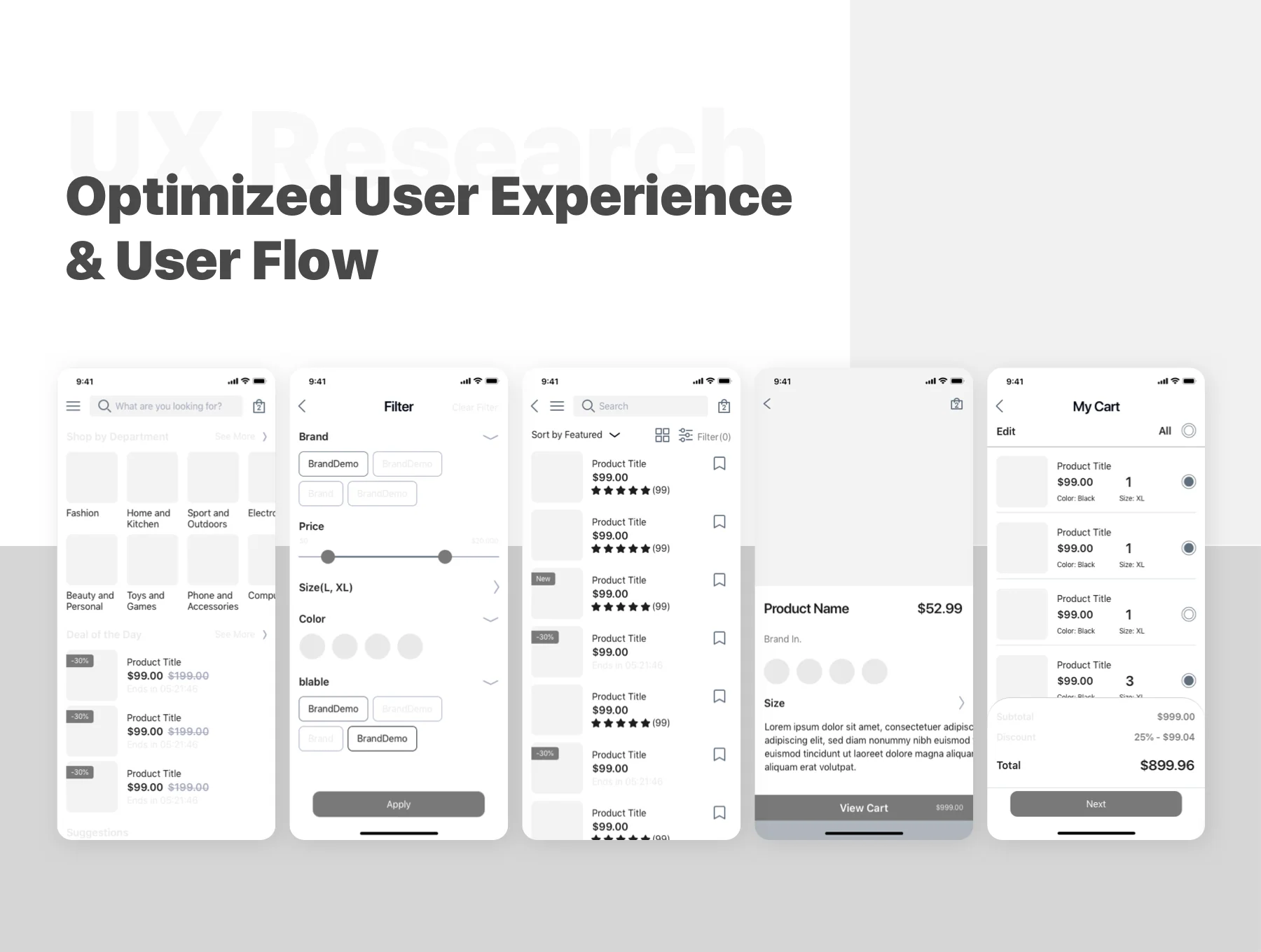Buey E-commerce Wireframe Kit 2