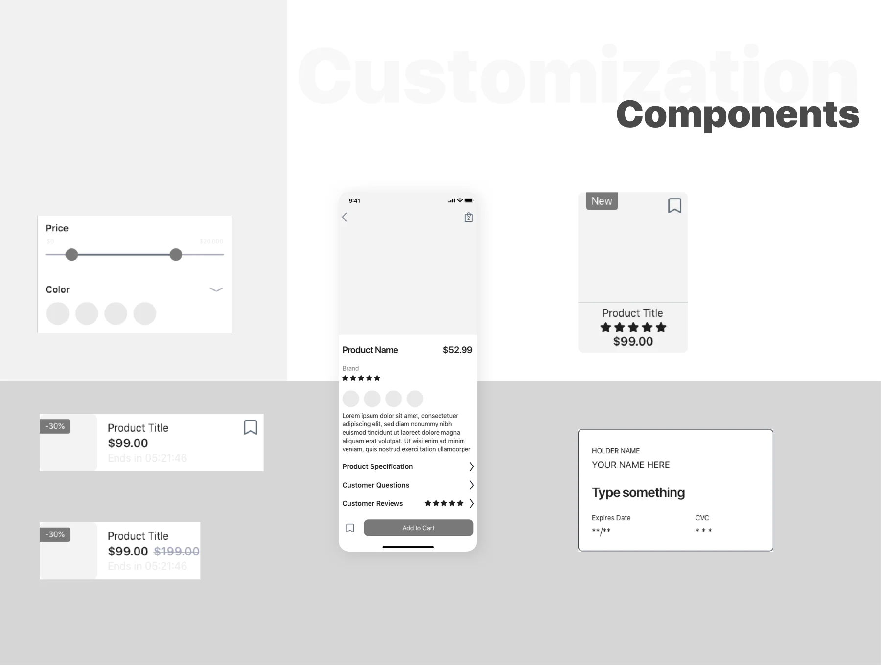 Buey E-commerce Wireframe Kit 4