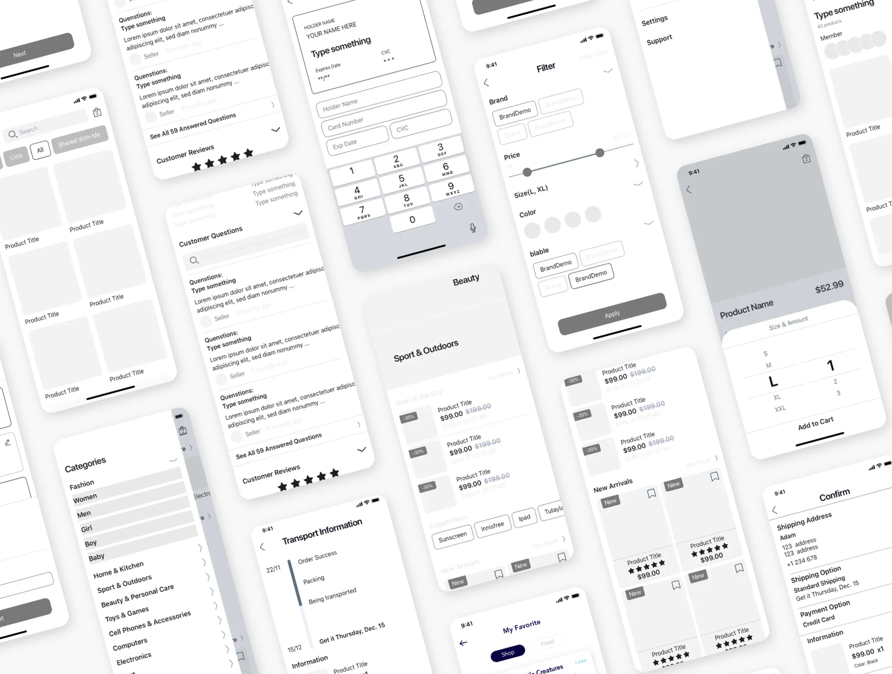 Buey E-commerce Wireframe Kit 5