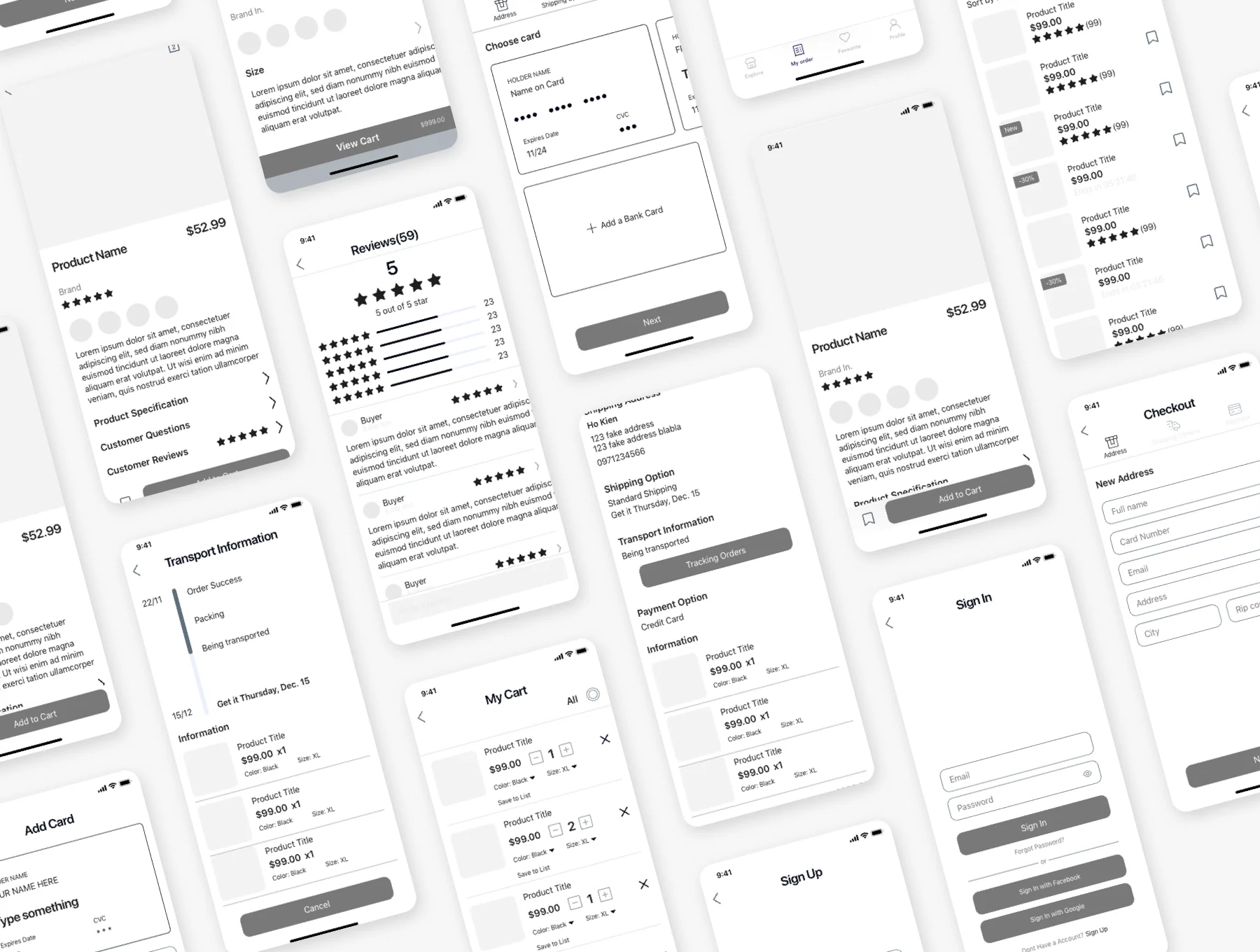 Buey E-commerce Wireframe Kit 6