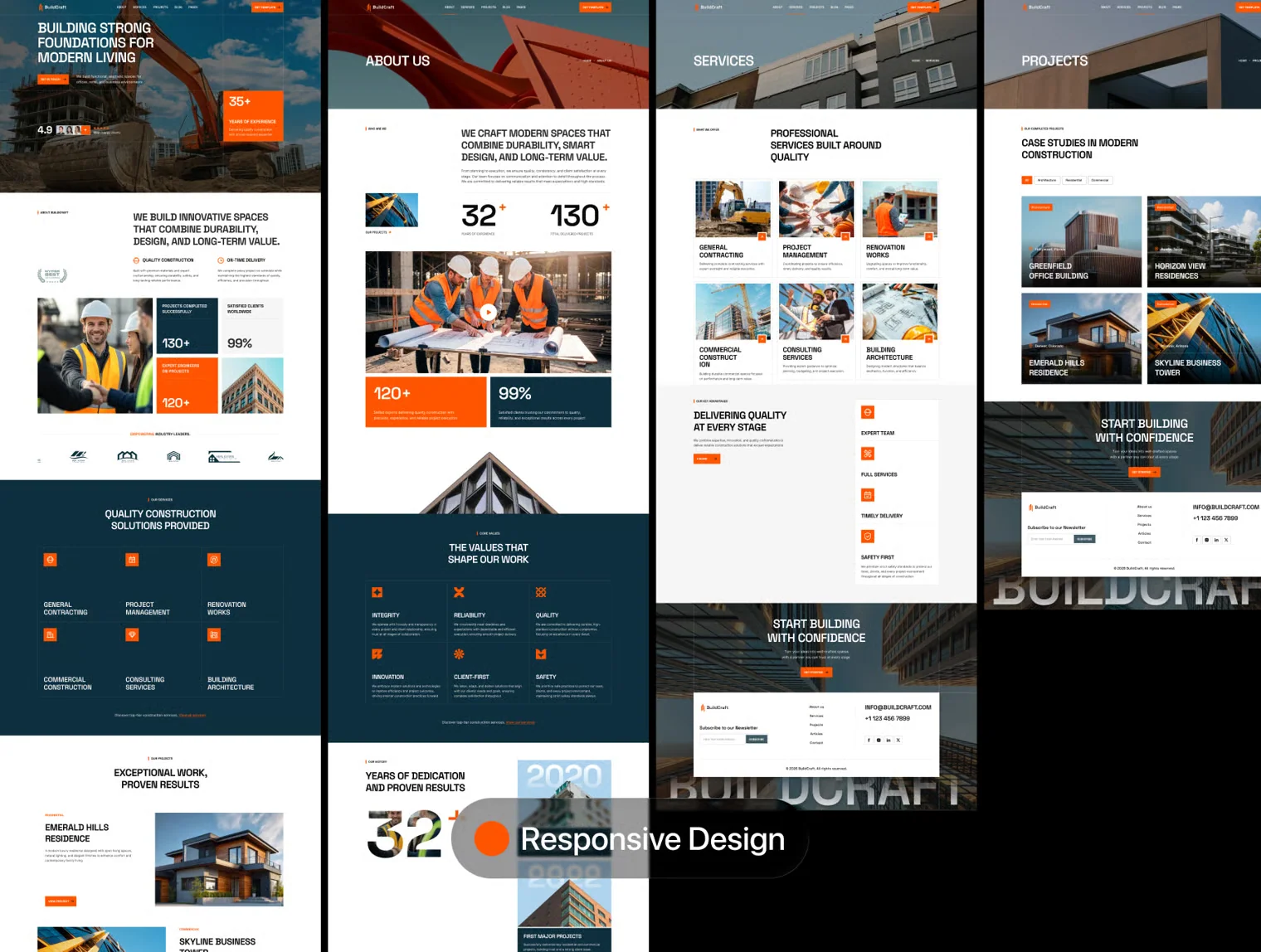 BuildCraft — Construction & Home Services Website UI Kit 3