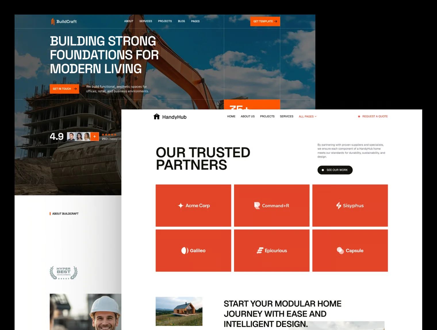 BuildCraft — Construction & Home Services Website UI Kit 5